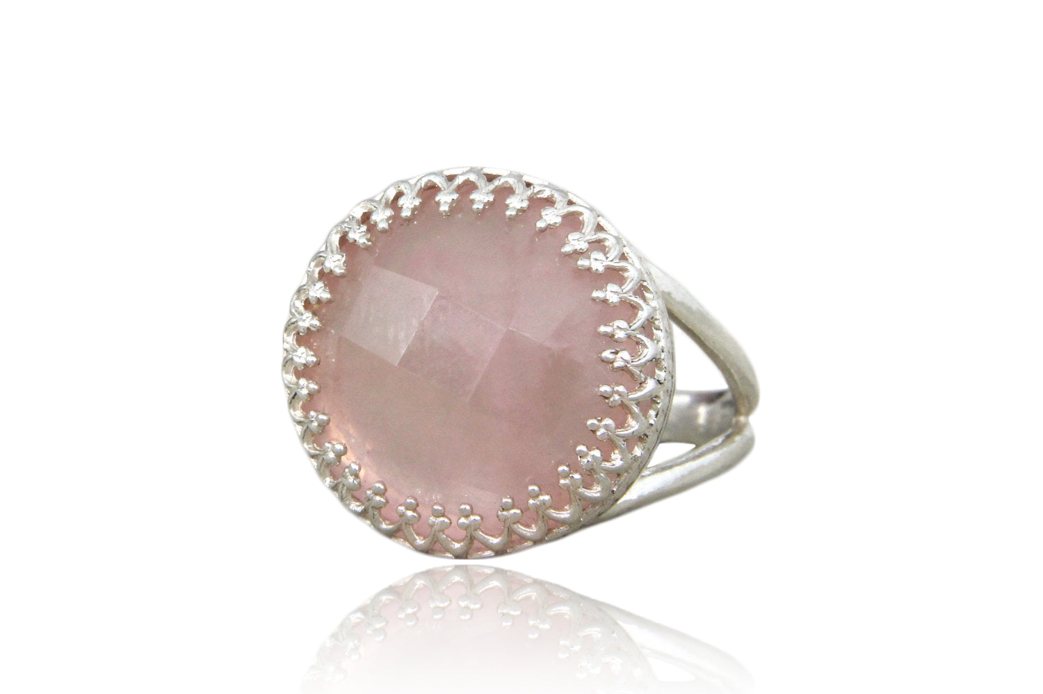 Lovely Rose Quartz Ring in Sterling Silver Rings Anemone Jewelry