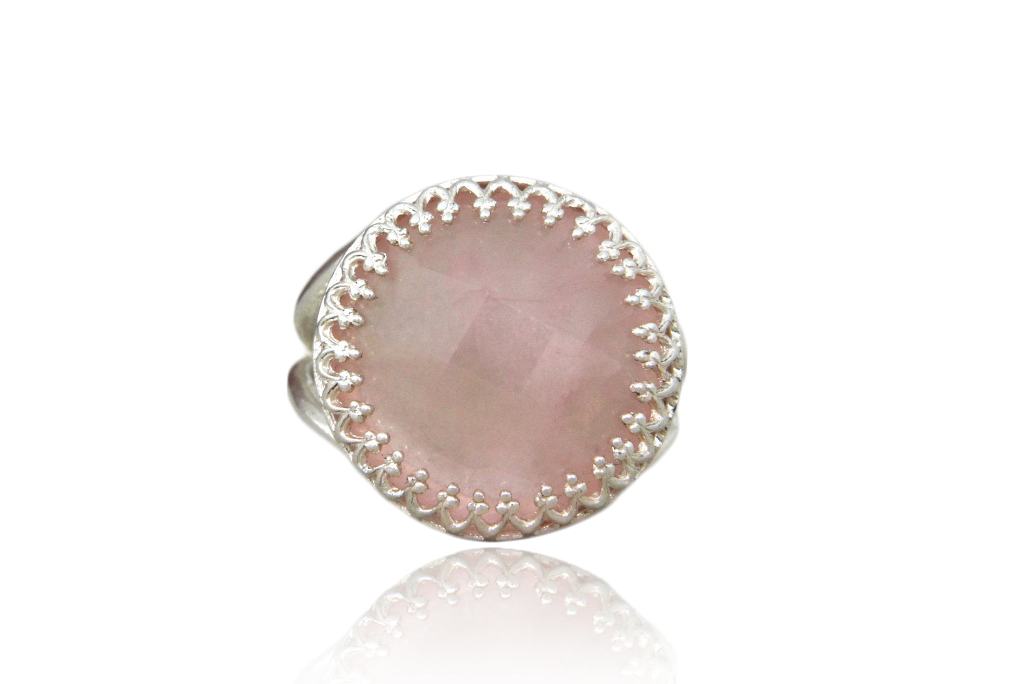 Lovely Rose Quartz Ring in Sterling Silver Rings Anemone Jewelry