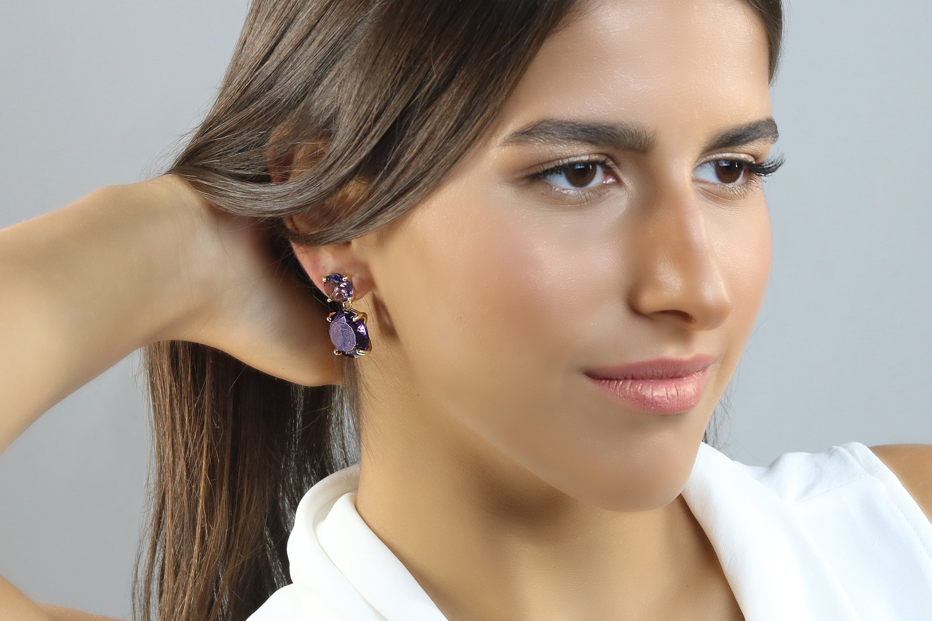 Vibrant Amethyst Sterling Silver Earrings Earrings Anemone Jewelry