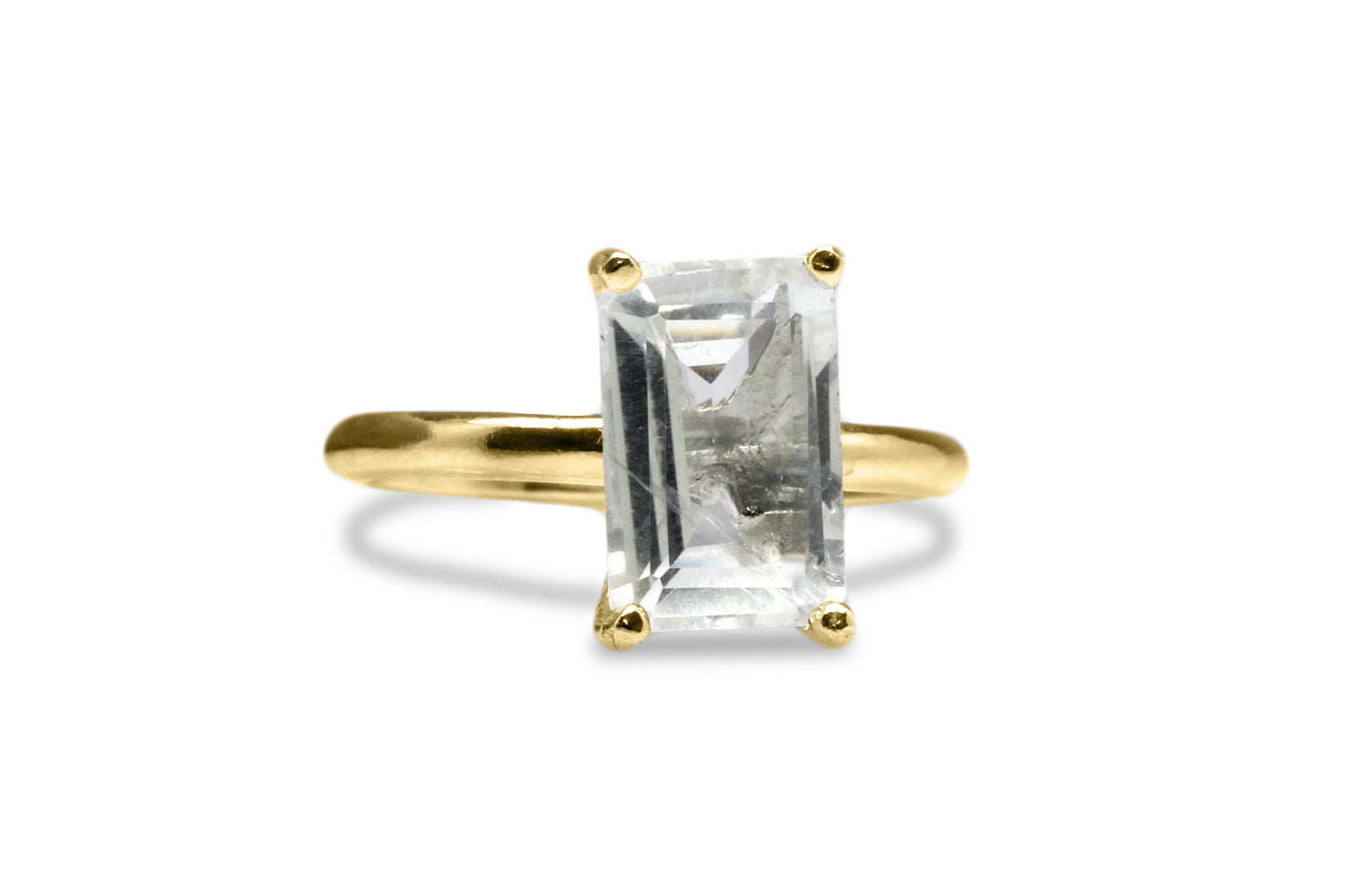 Gem Ring - 925 Sterling Silver with Crystal Quartz - Artisan and Elegant Stacking Rings, April Birthstone Rings, Engagement Rings for Women Rings Anemone Unique