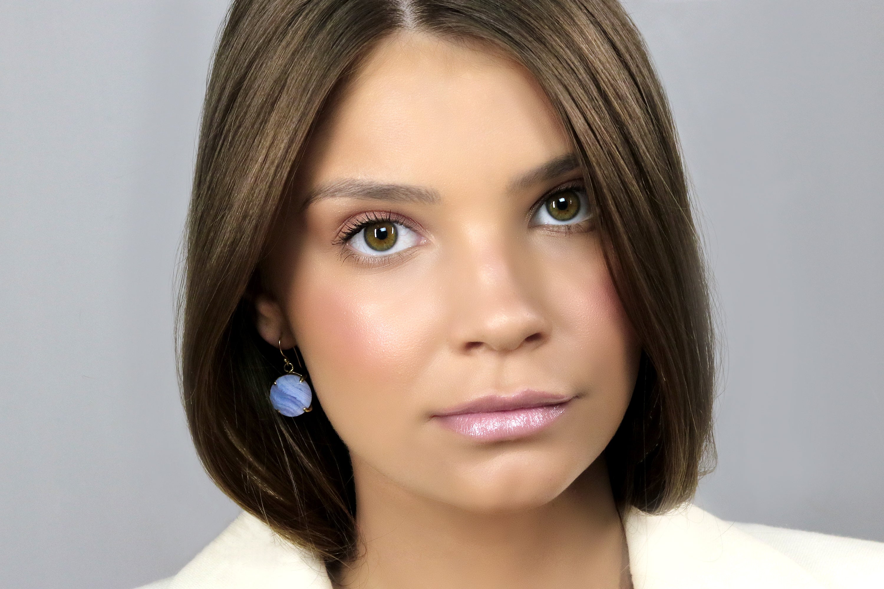 Chic Gold Dangling Lace Agate Earrings Earrings Anemone Jewelry