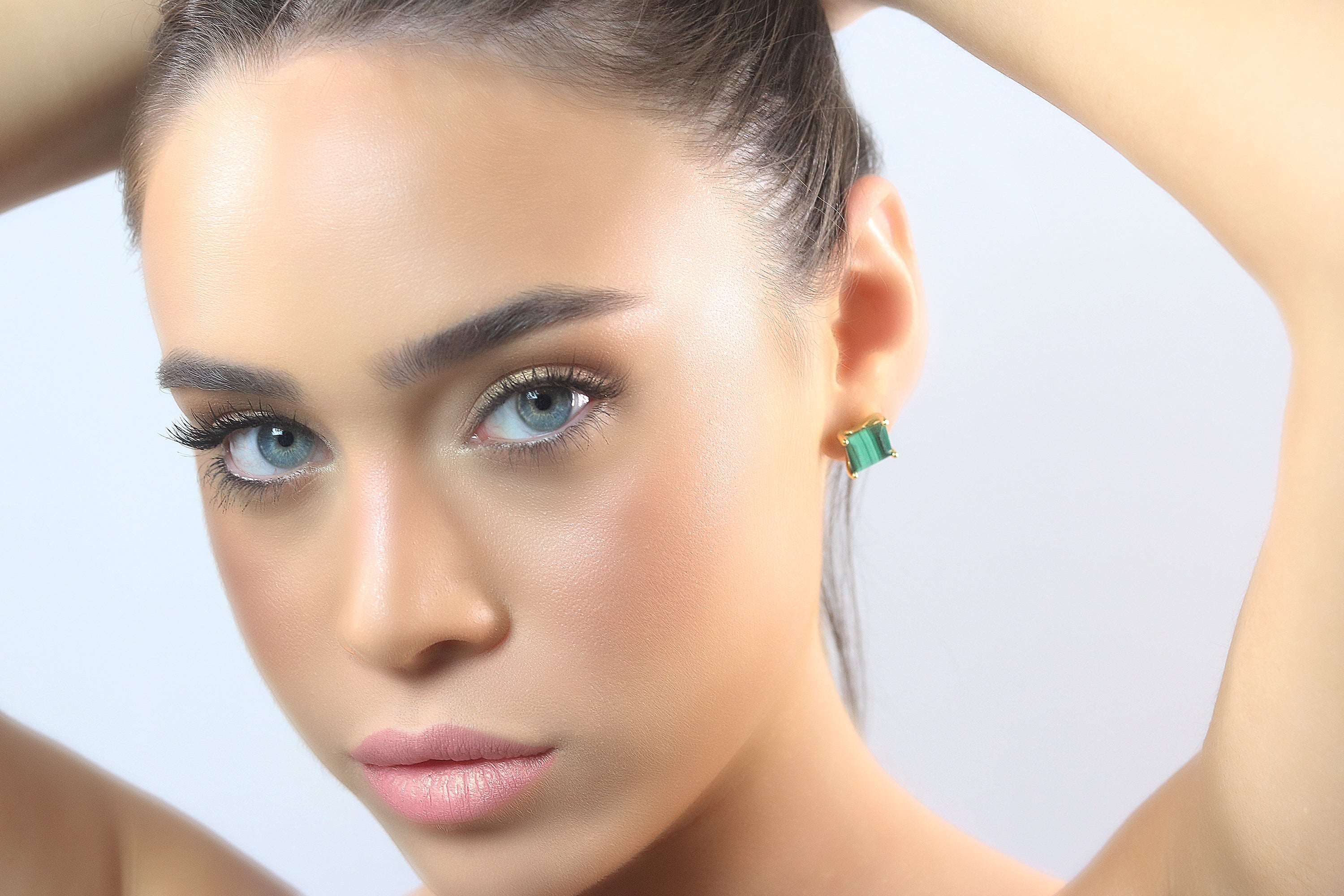 Vibrant Malachite Earrings in Gold Earrings Anemone Unique