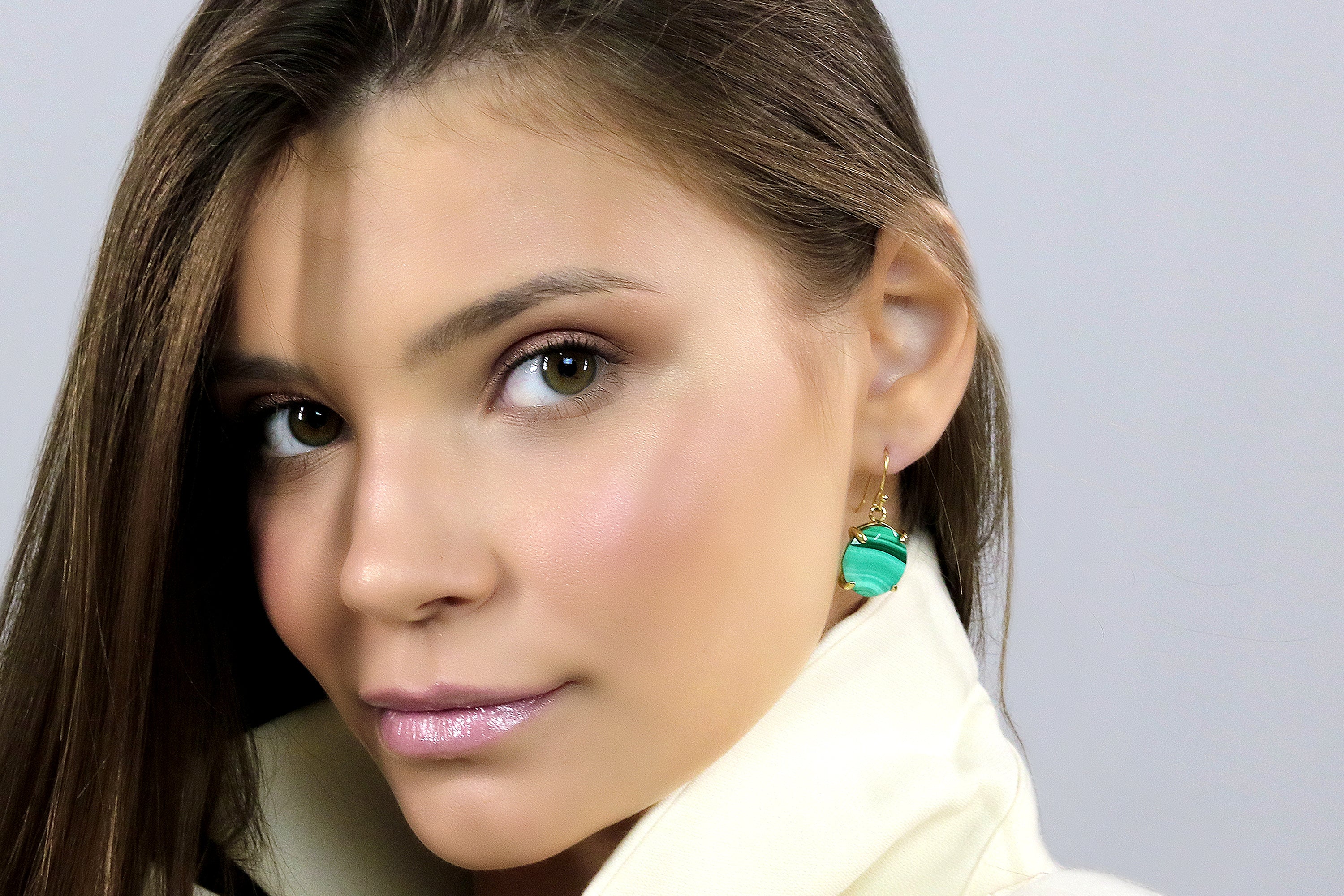 Alluring Unique Malachite Gold Earrings Earrings Anemone Jewelry