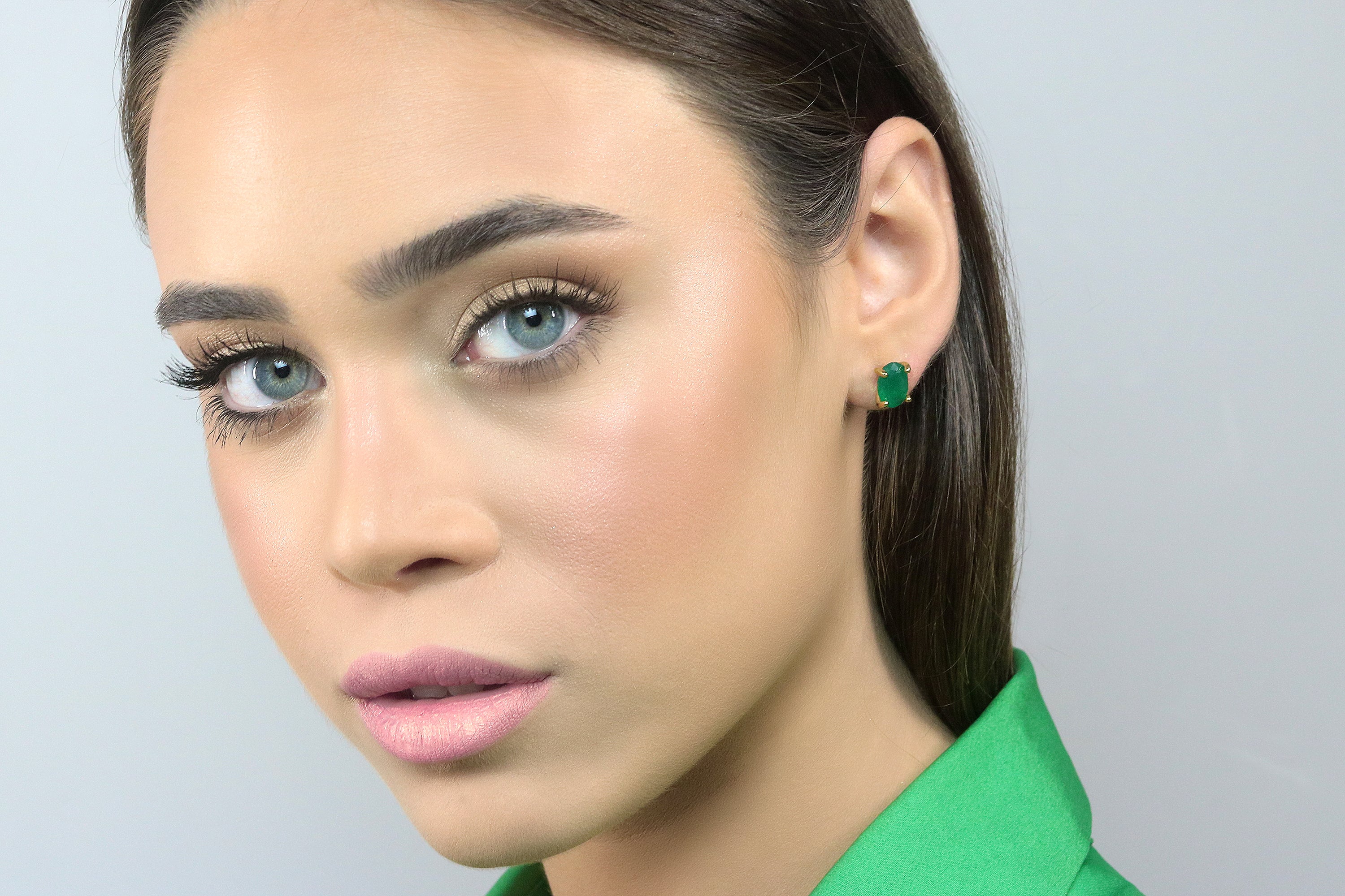 Vibrant Green Onyx Gold Earrings Earrings Anemone Unique