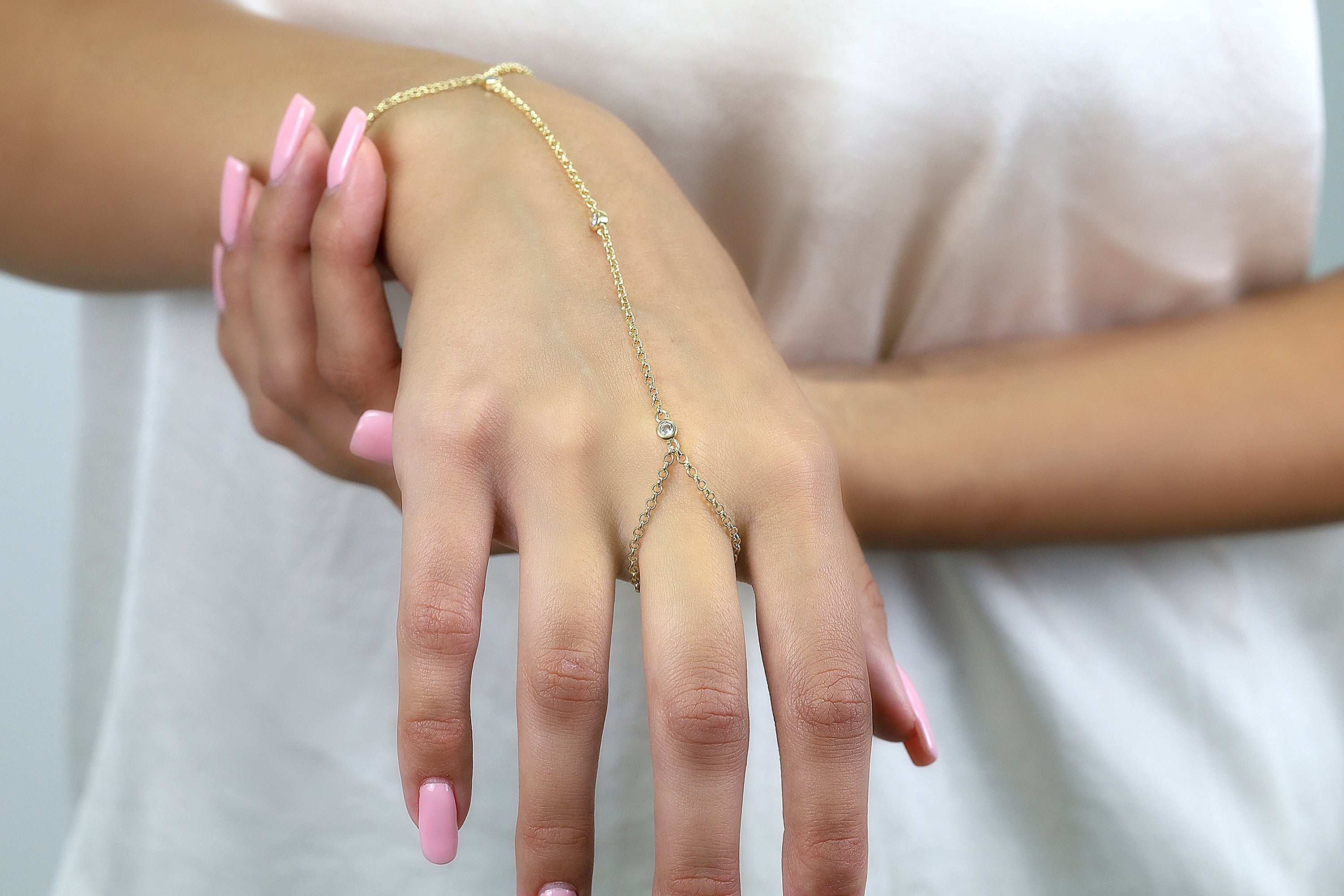 Chain Ring Boho Wedding Jewelry Bracelet Bracelets Anemone Unique