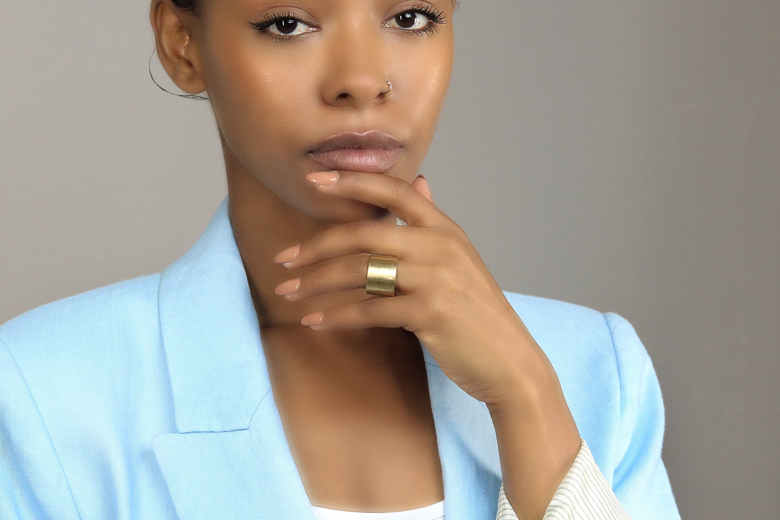 Elegant Statement Gold Band Ring Rings My DNA