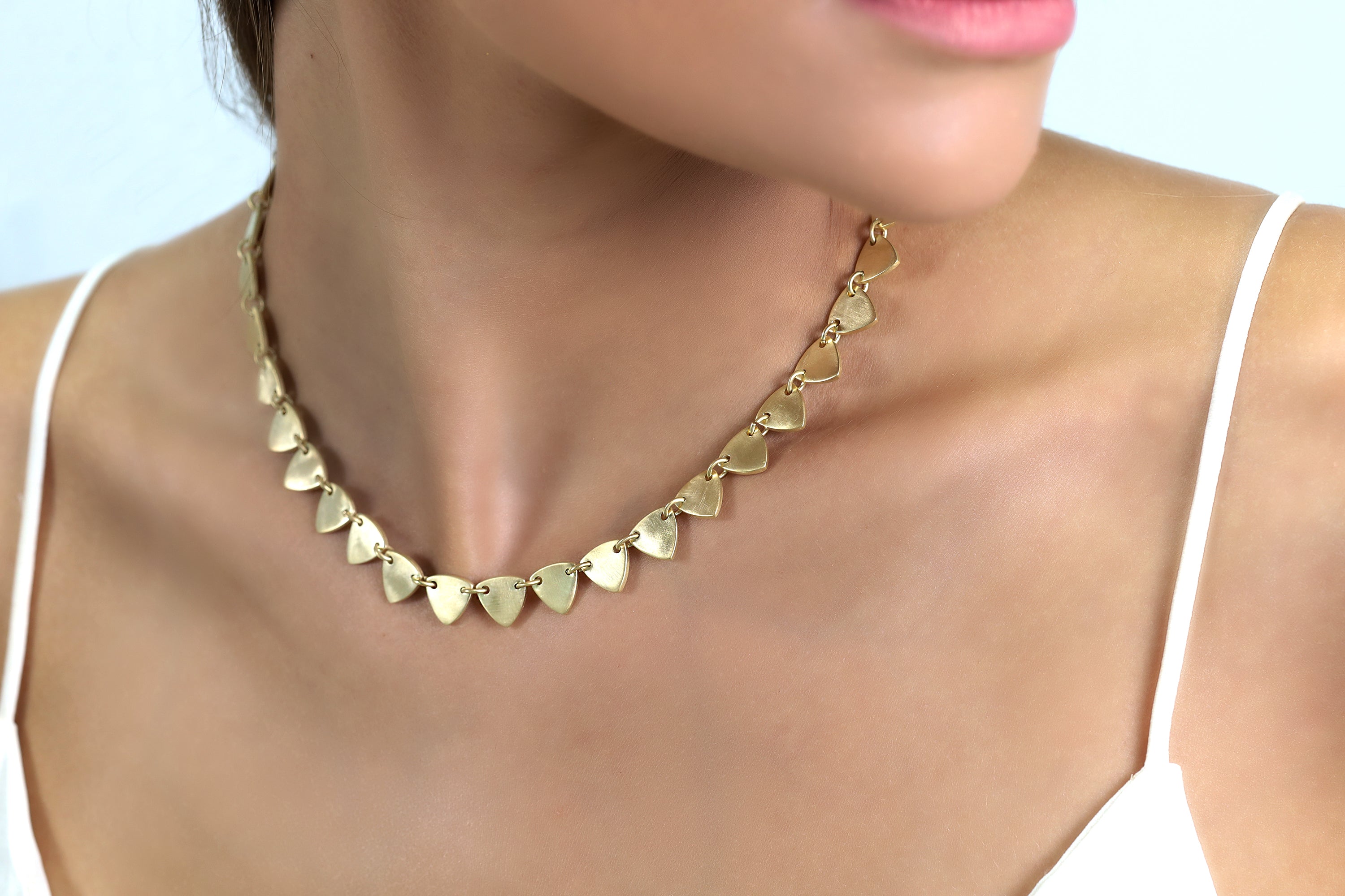 Gold Full All-Around Trillion Charms Necklace necklaces Anemone Jewelry