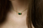 Gold Marquise Cut Emerald Pendant Necklace necklaces Anemone Unique