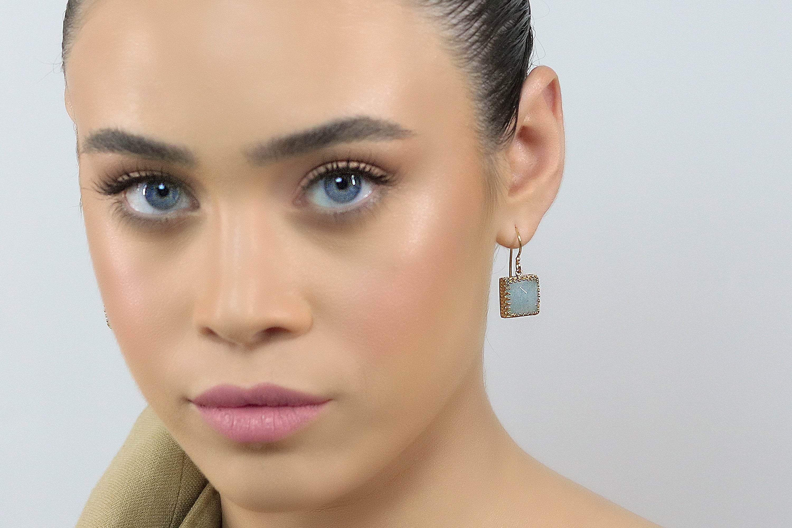 Dangle Aquamarine 18k Gold Drop Earrings Earrings Anemone Jewelry