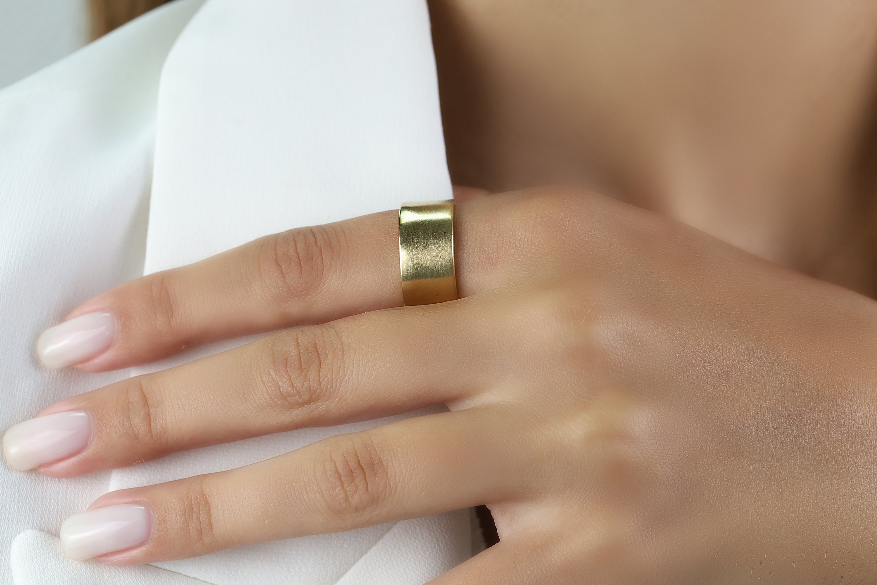 Handmade Brush Custom Gold Band Ring Rings My DNA