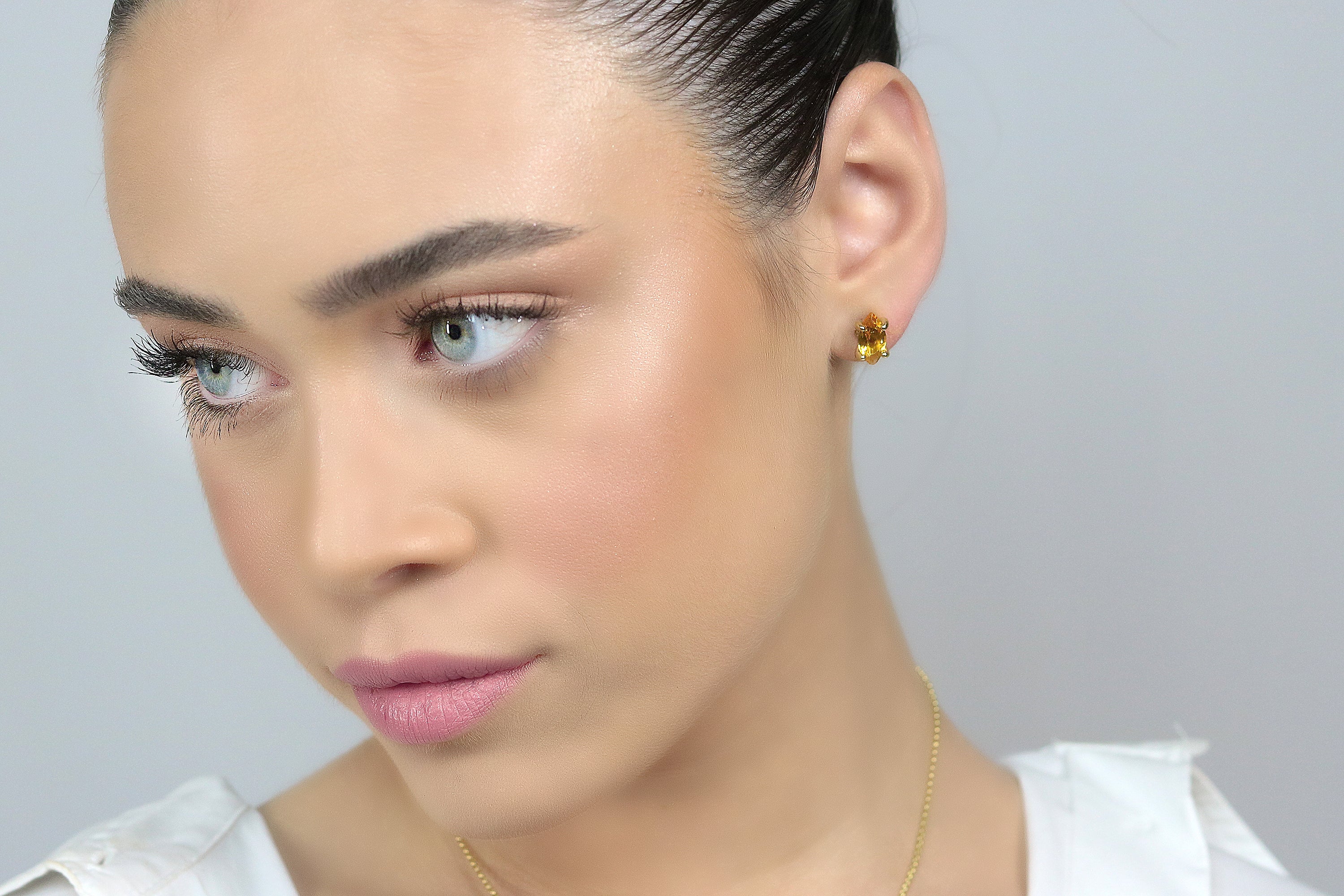 Citrine Sterling Silver Marquise Earrings Earrings Anemone Unique