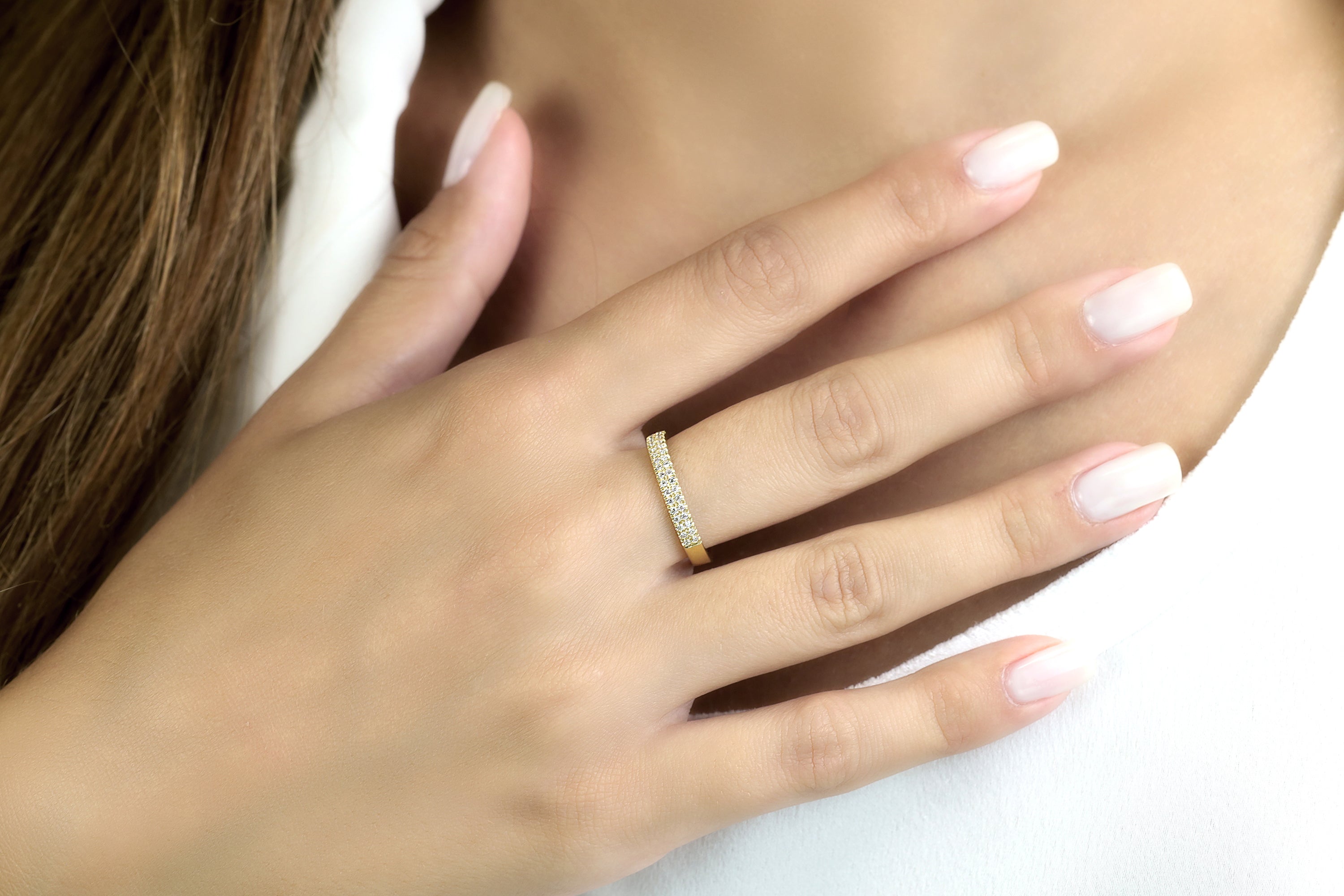 CZ Delicate Gold Vermeil Ring Rings Anemone Unique