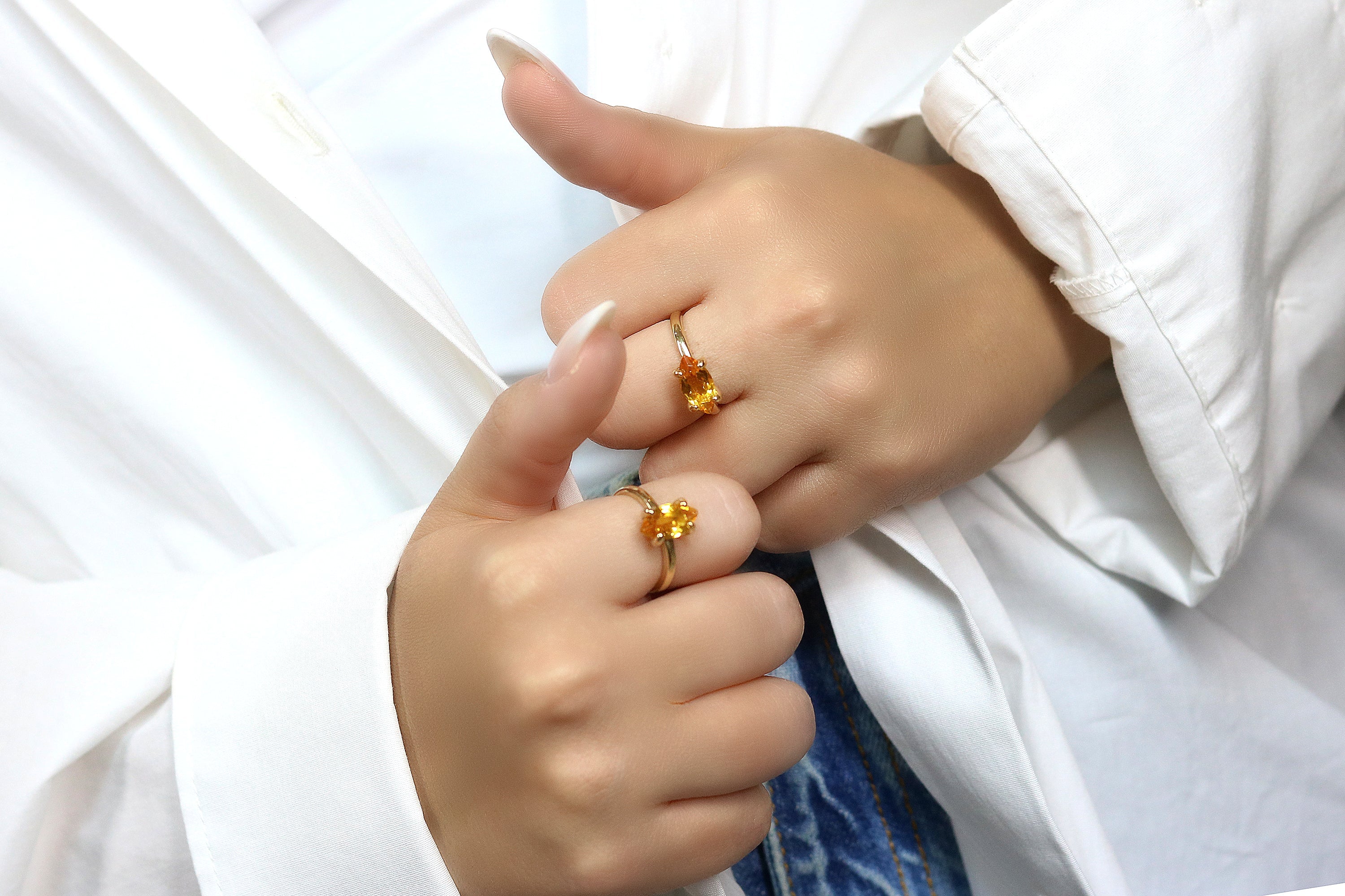 Solitaire Citrine Gold Filled Ring Rings Anemone Unique