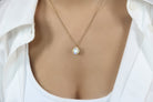 Gold Rainbow Moonstone Gemstone Necklace necklaces Anemone Unique