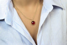 Vibrant Red Garnet Pendant Necklace necklaces Anemone Jewelry