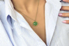 Luscious Green Aventurine Gold Necklace necklaces Anemone Jewelry