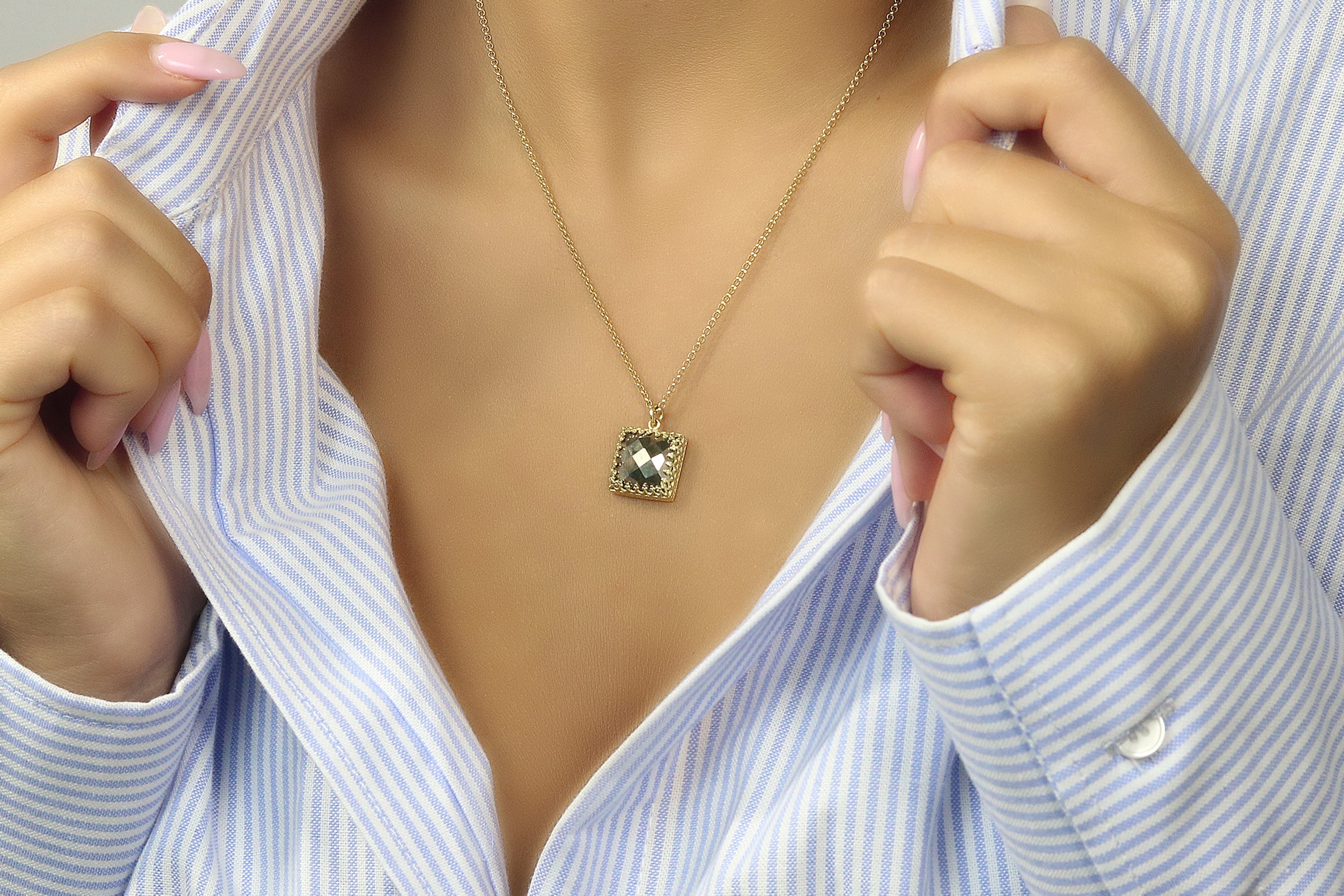 Intricate Pyrite Necklace in 14k Gold Filled necklaces Anemone Jewelry