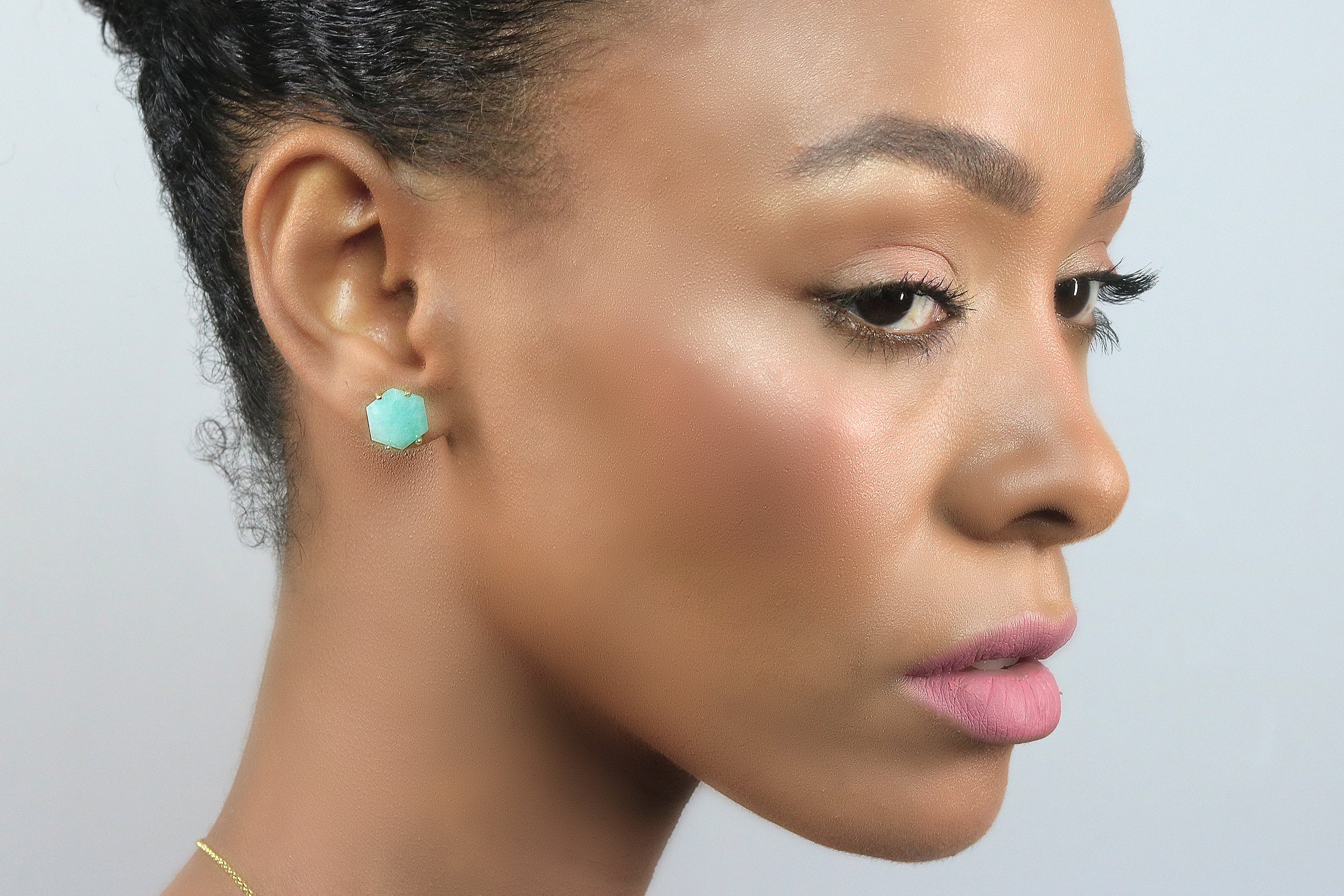 Gold Filled Hexagon Amazonite Earrings Earrings Anemone Unique