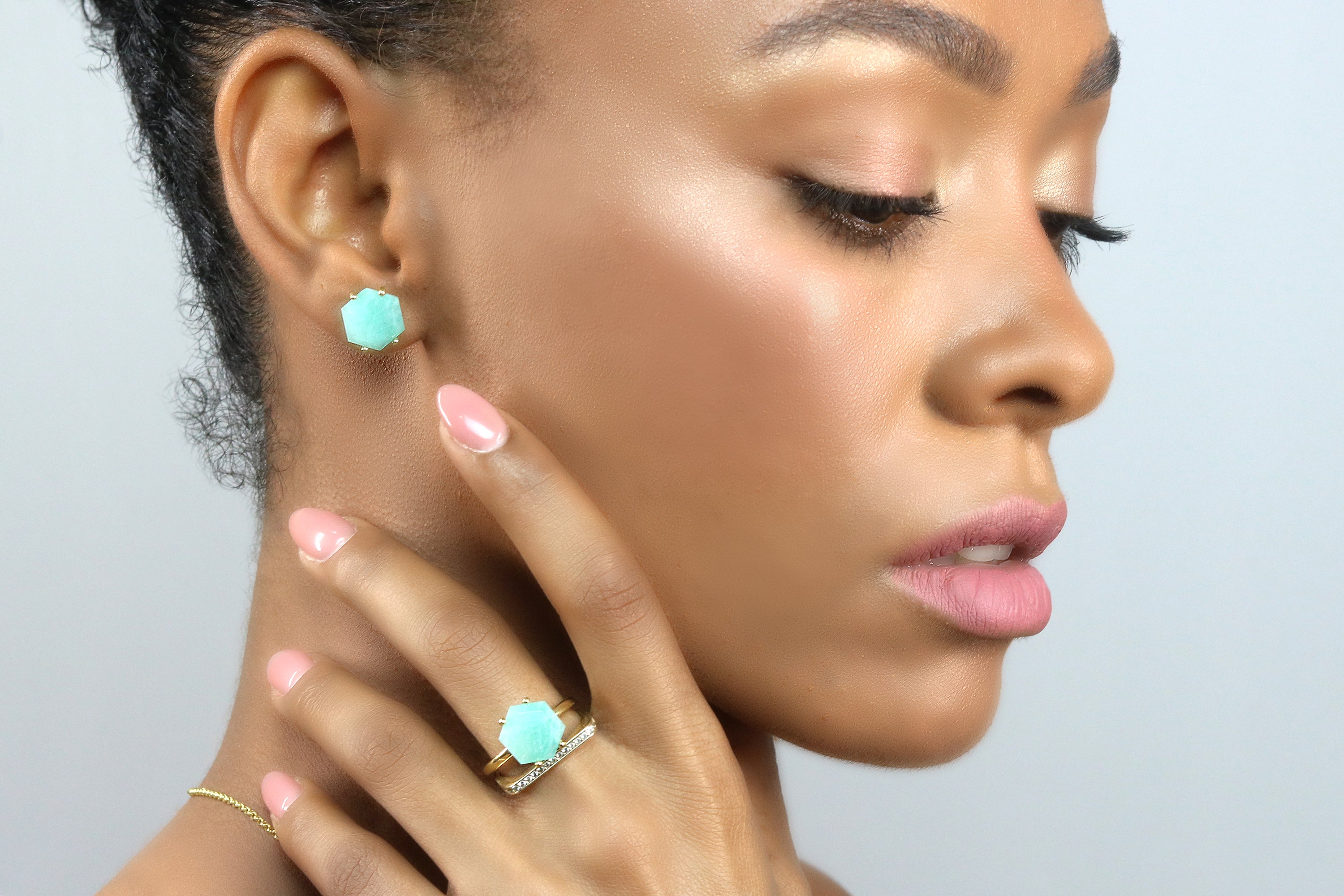 Alluring Amazonite Gold Filled Ring Rings Anemone Unique