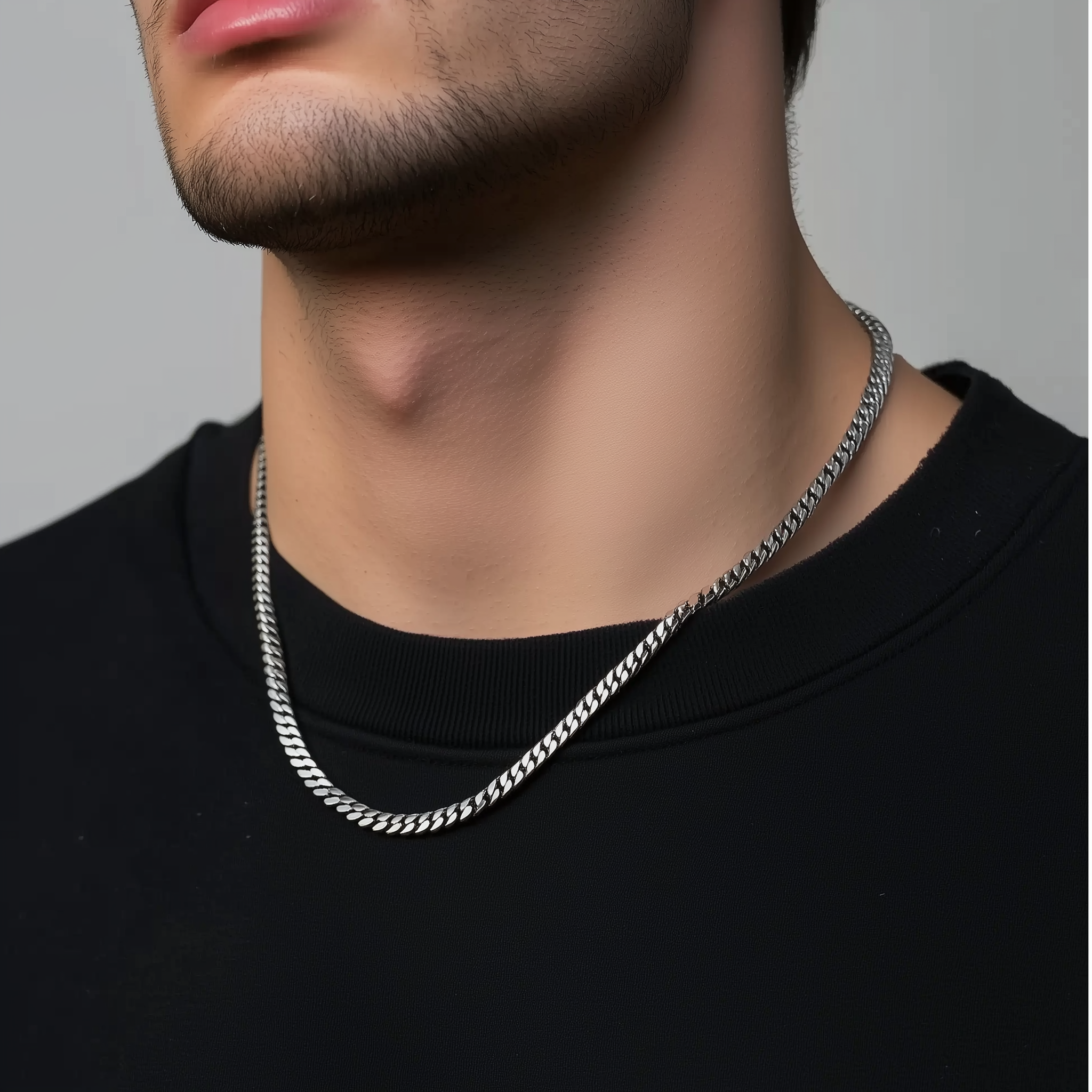 925 Sterling Silver Cuban Chain Necklace necklaces Anemone Jewelry