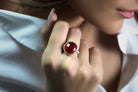 16mm Round Bezel Sterling Silver Ruby Ring Rings Anemone Limited