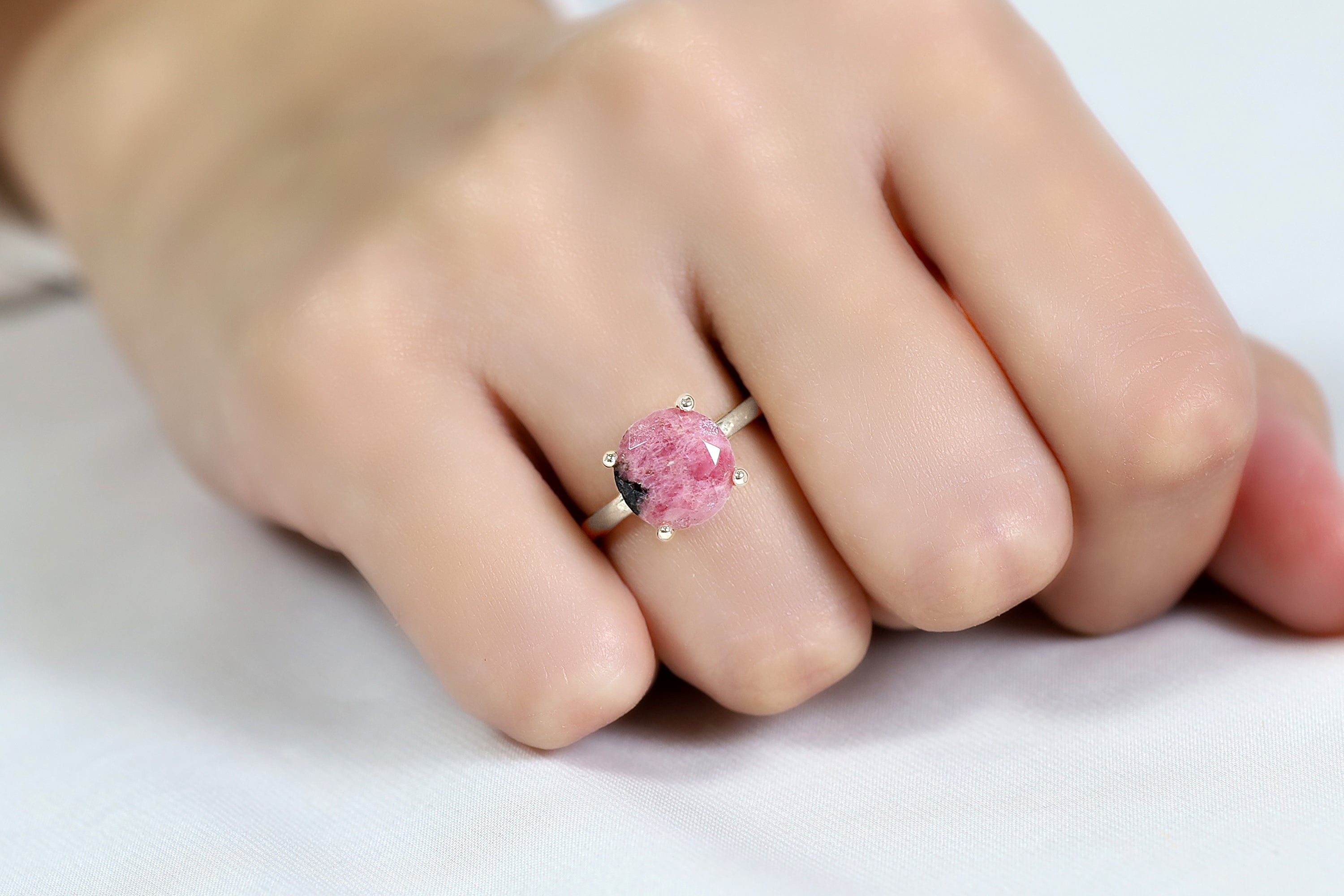 925 Sterling Silver Rhodonite Ring Rings Anemone Unique