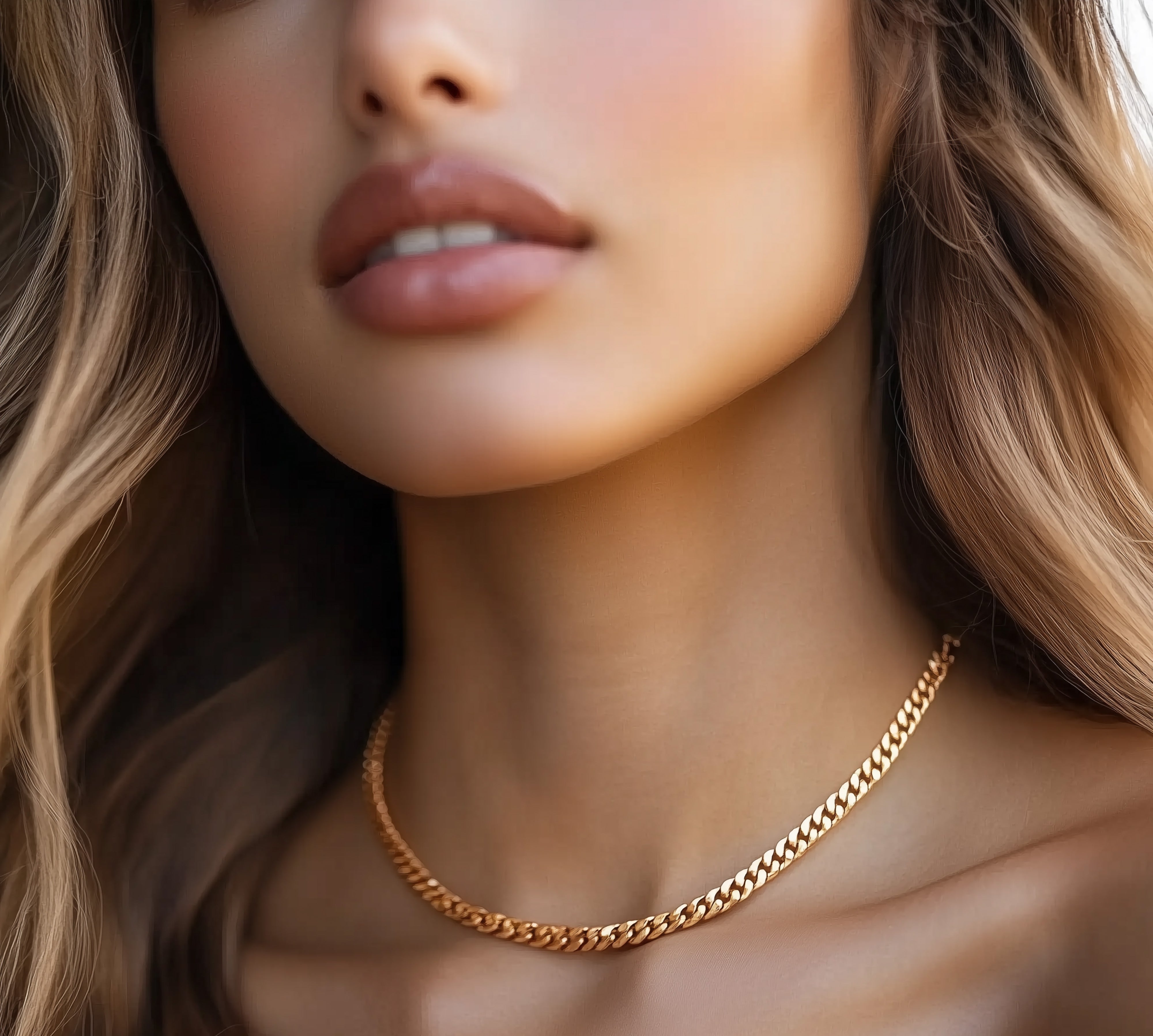 14k Gold Women's Cuban Link Chain Necklace necklaces Anemone Jewelry