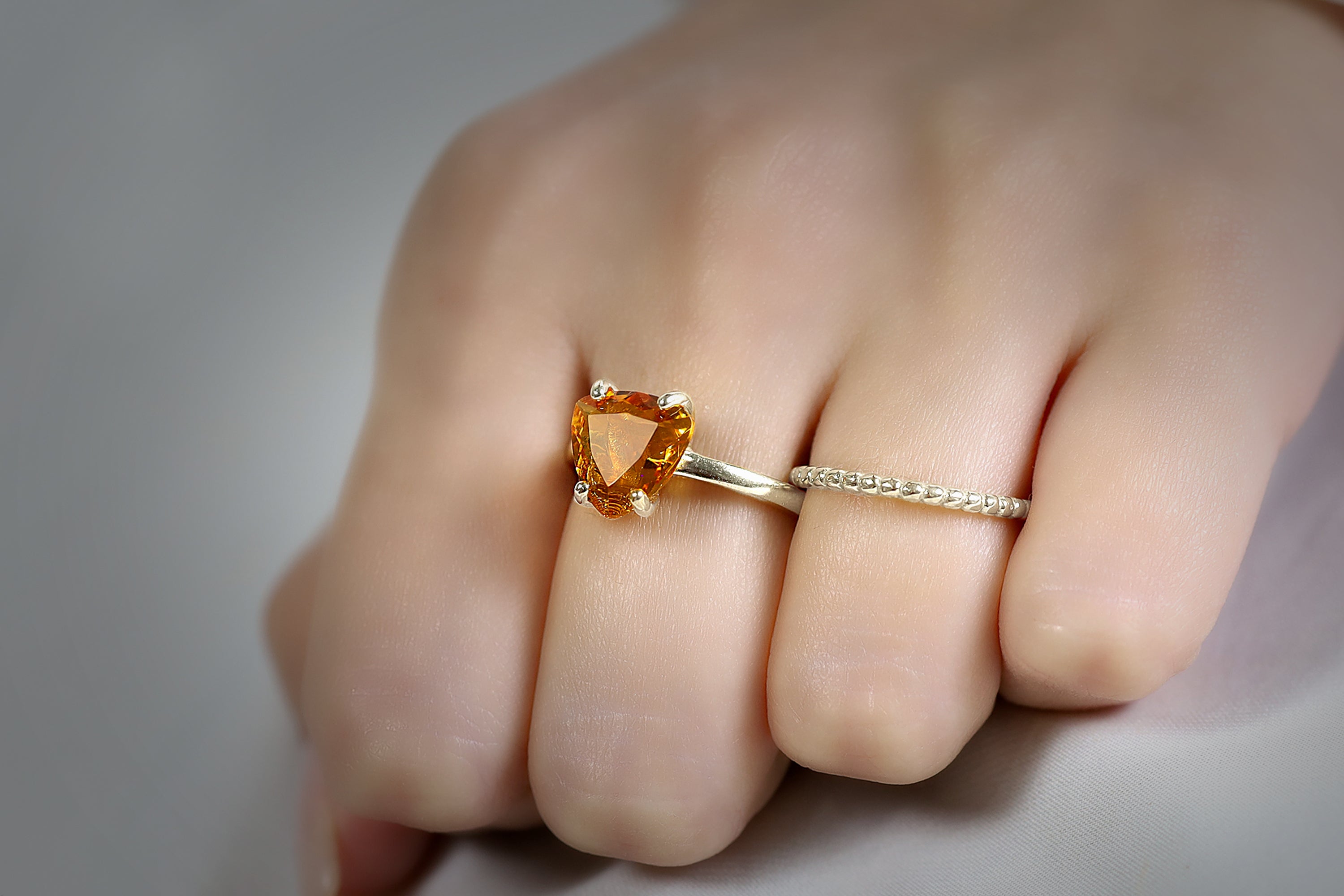 Birthstone Citrine Ring in Sterling Silver Rings Anemone Unique