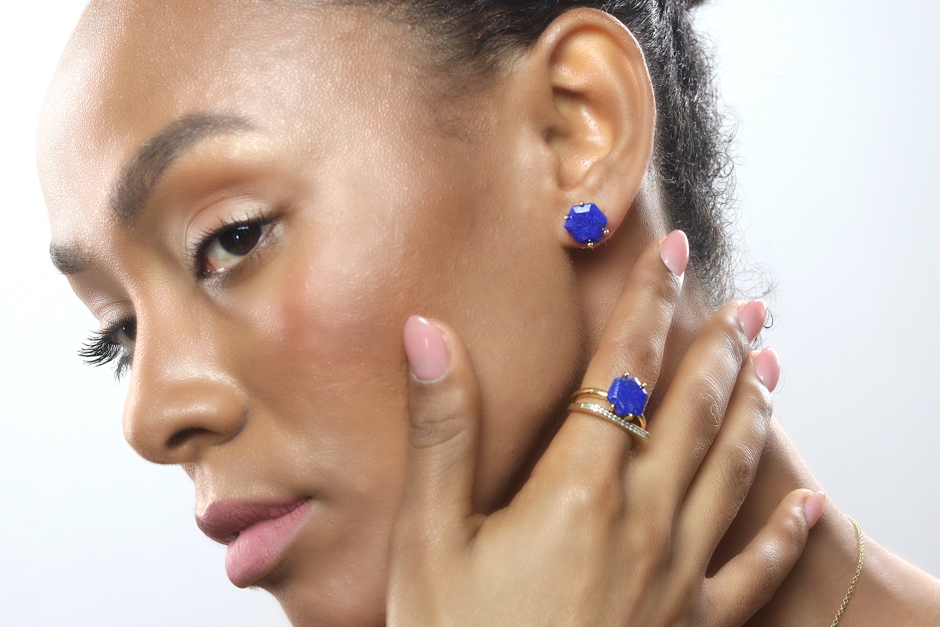 Artisan Lapis Lazuli Stone Gold Ring Rings Anemone Unique