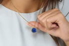 Round Blue Sapphire Necklace in Gold necklaces Anemone Jewelry