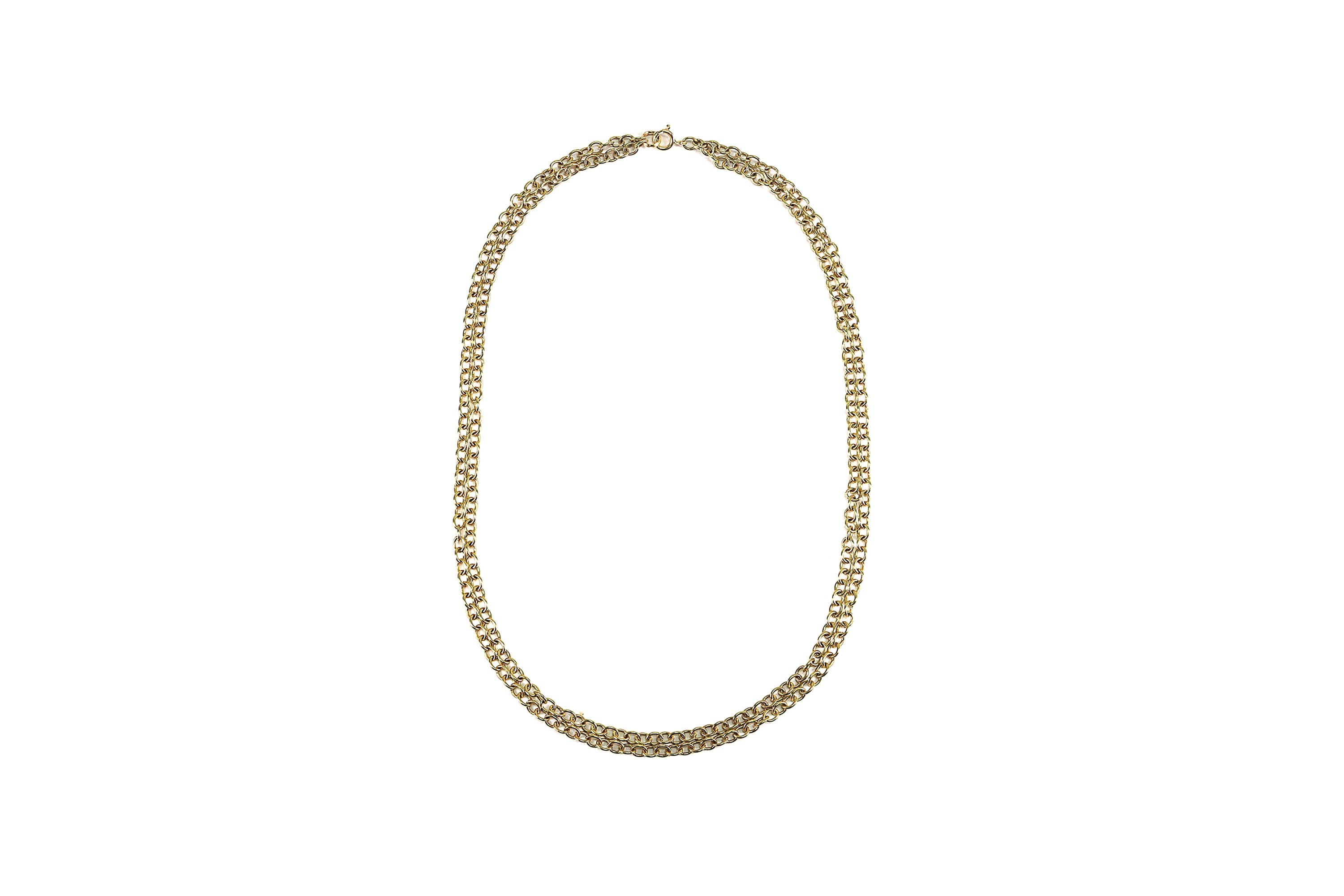 Gold two Layer Statement Link Chain Necklace necklaces Anemone Jewelry