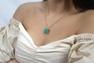 Green Aventurine Statement Crystal Pendant Necklace necklaces Anemone Jewelry
