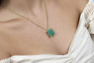 Green Aventurine Statement Crystal Pendant Necklace necklaces Anemone Jewelry