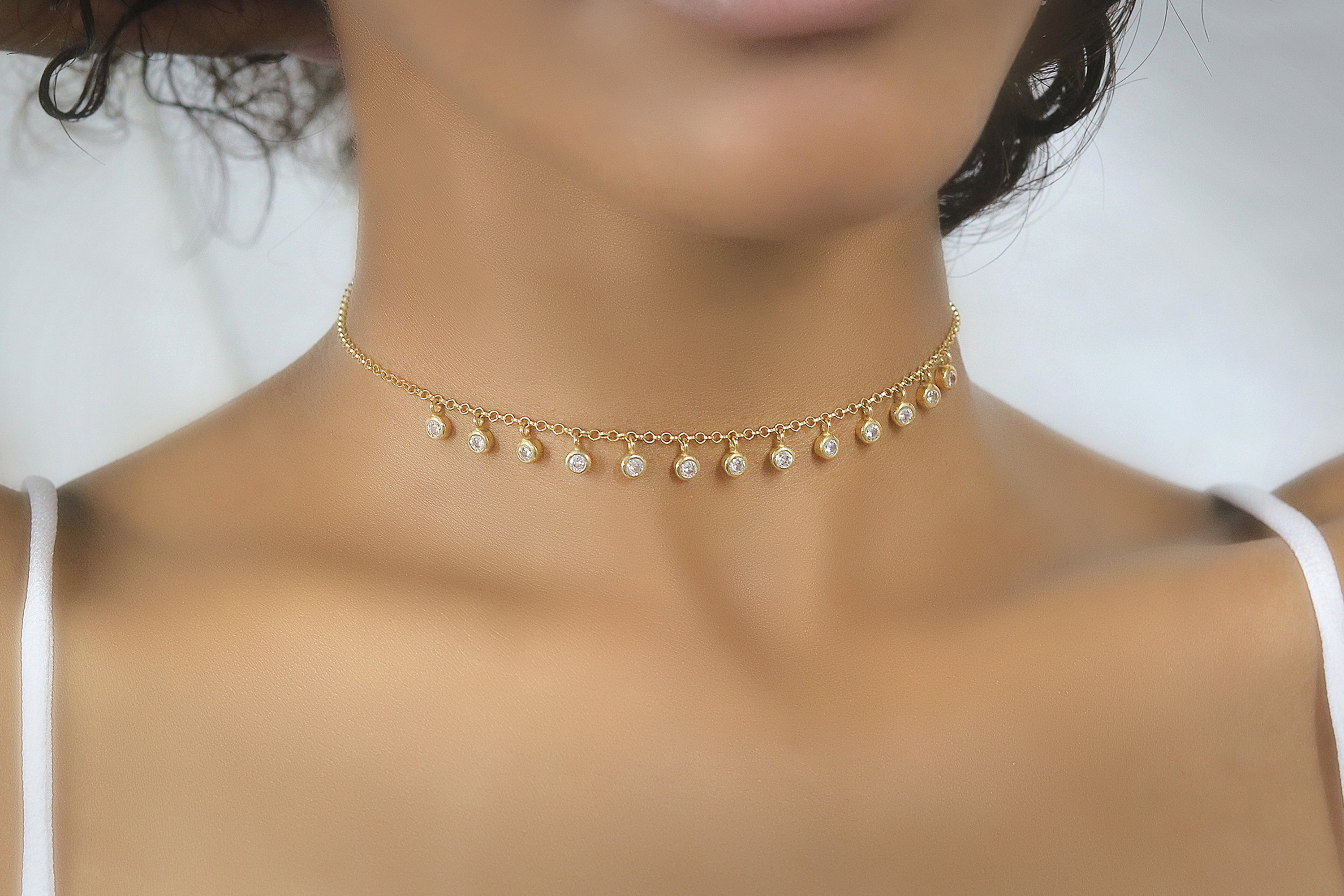 Cubic Zirconia Pendant 14k Gold Filled Necklace necklaces Anemone Unique