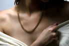 Gold two Layer Statement Link Chain Necklace necklaces Anemone Jewelry