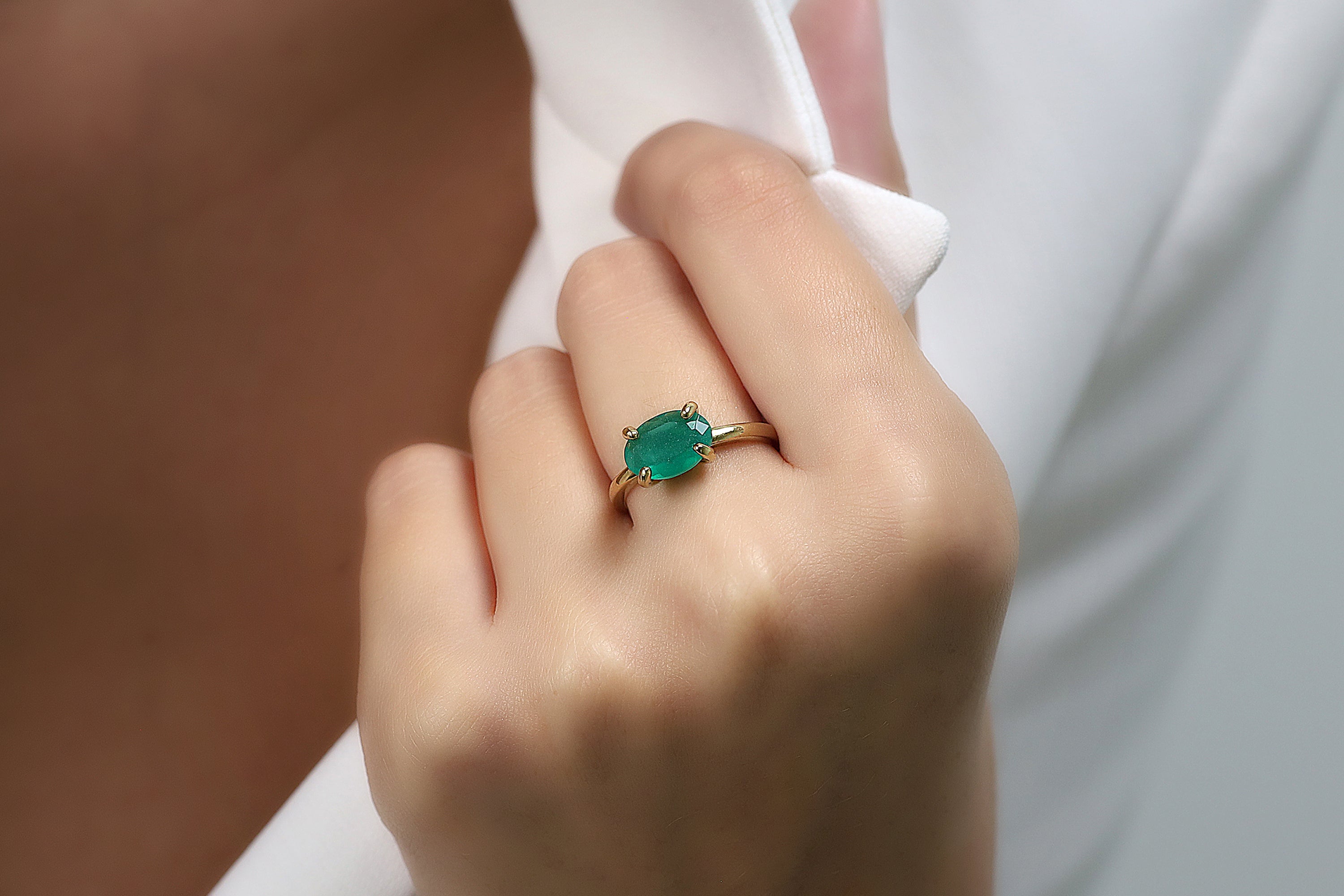 Green Onyx Ring in 925 Sterling Silver Rings Anemone Unique