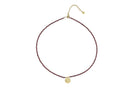 Garnet Beaded Gold Coin Necklace necklaces Anemone Unique