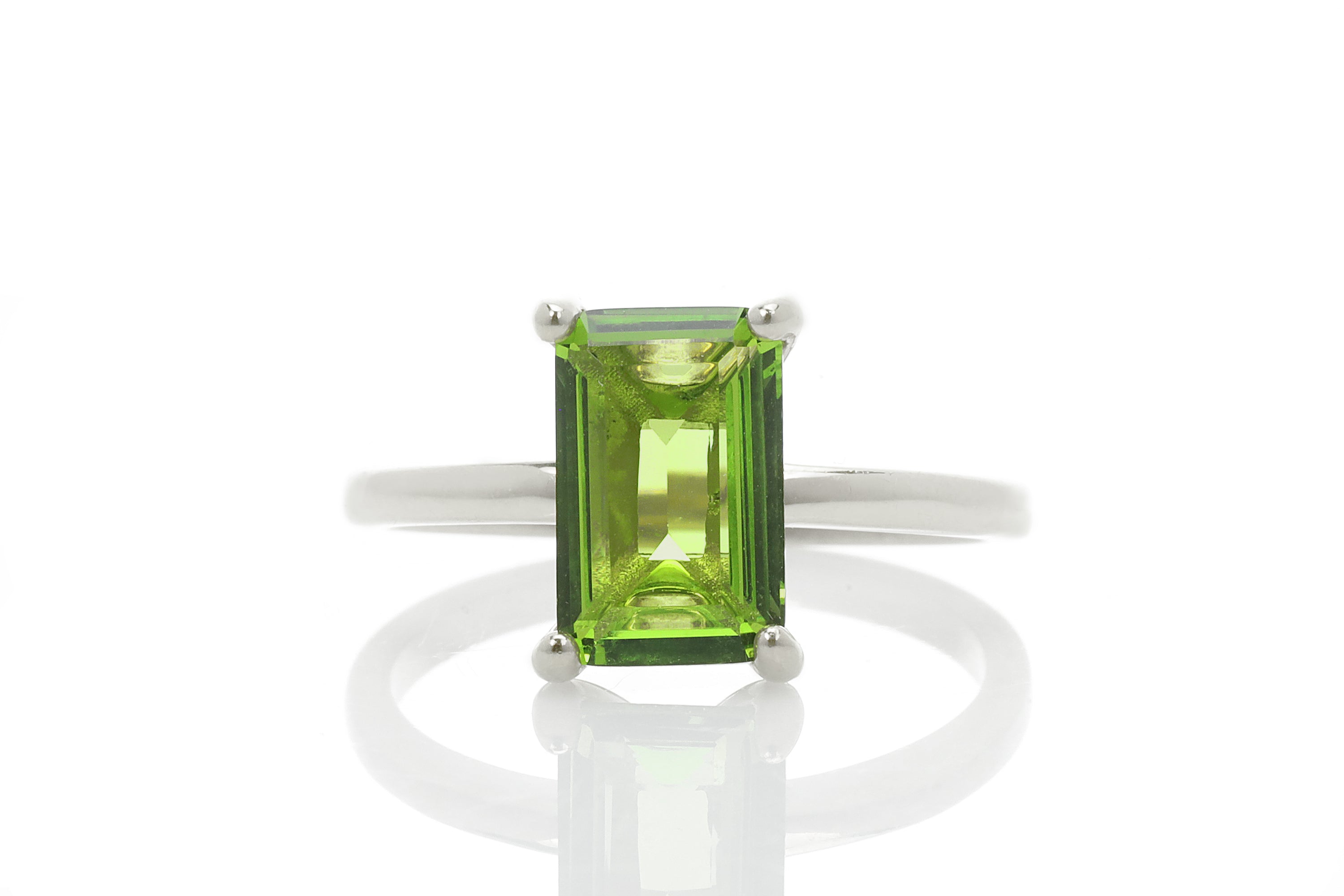 925 Sterling Silver Green Peridot Ring Rings Anemone Unique