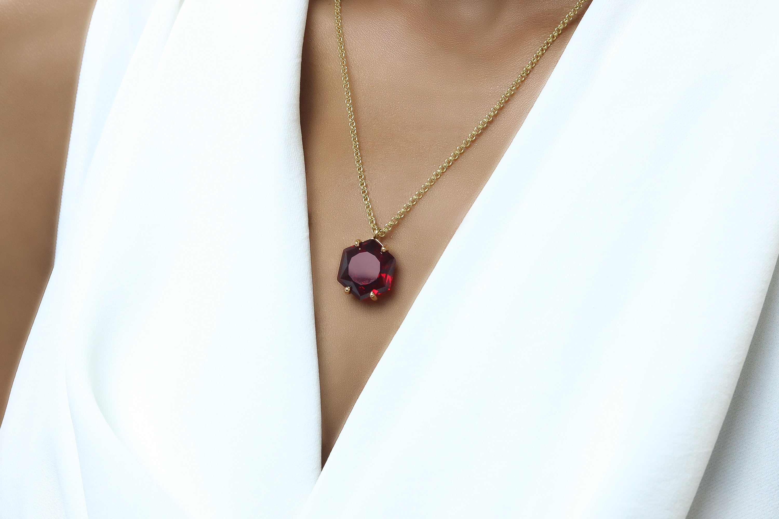 Dreamy Garnet Rose Gold Necklace necklaces Anemone Jewelry