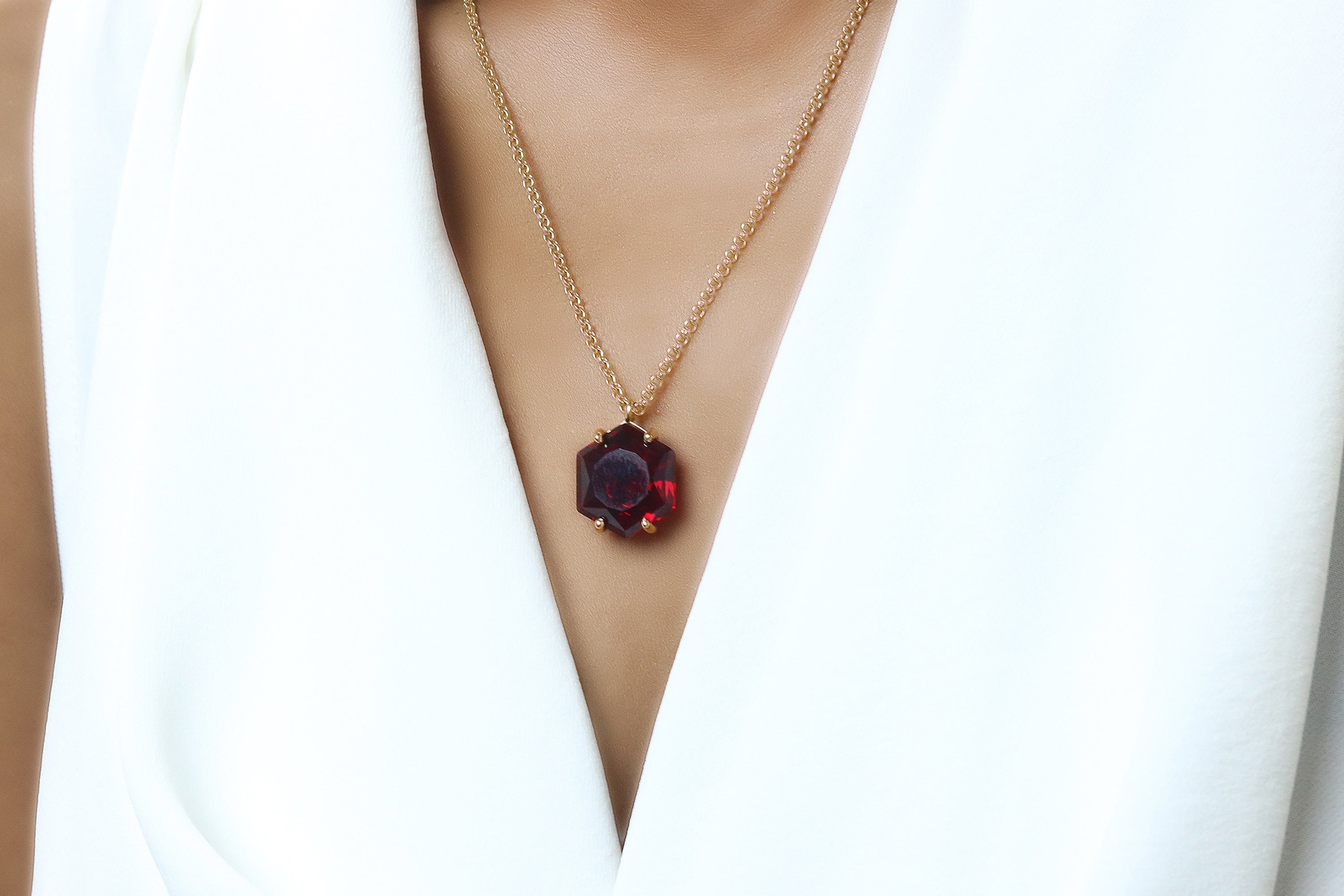 Dreamy Garnet Rose Gold Necklace necklaces Anemone Jewelry