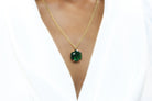 Lustrous Emerald Statement Necklace in Silver necklaces Anemone Jewelry