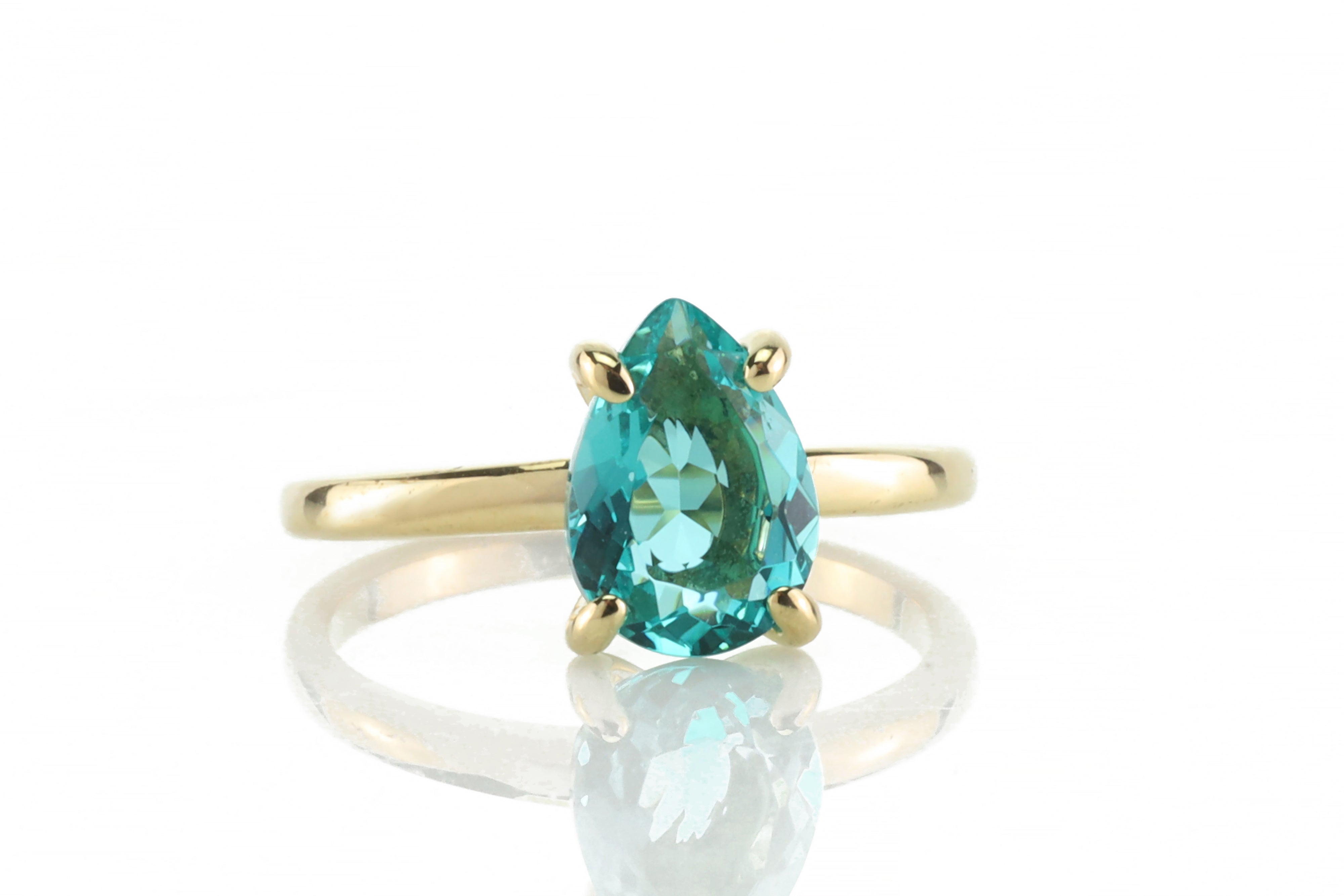 Blue Tourmaline Pear Cut Ring Rings Anemone Unique