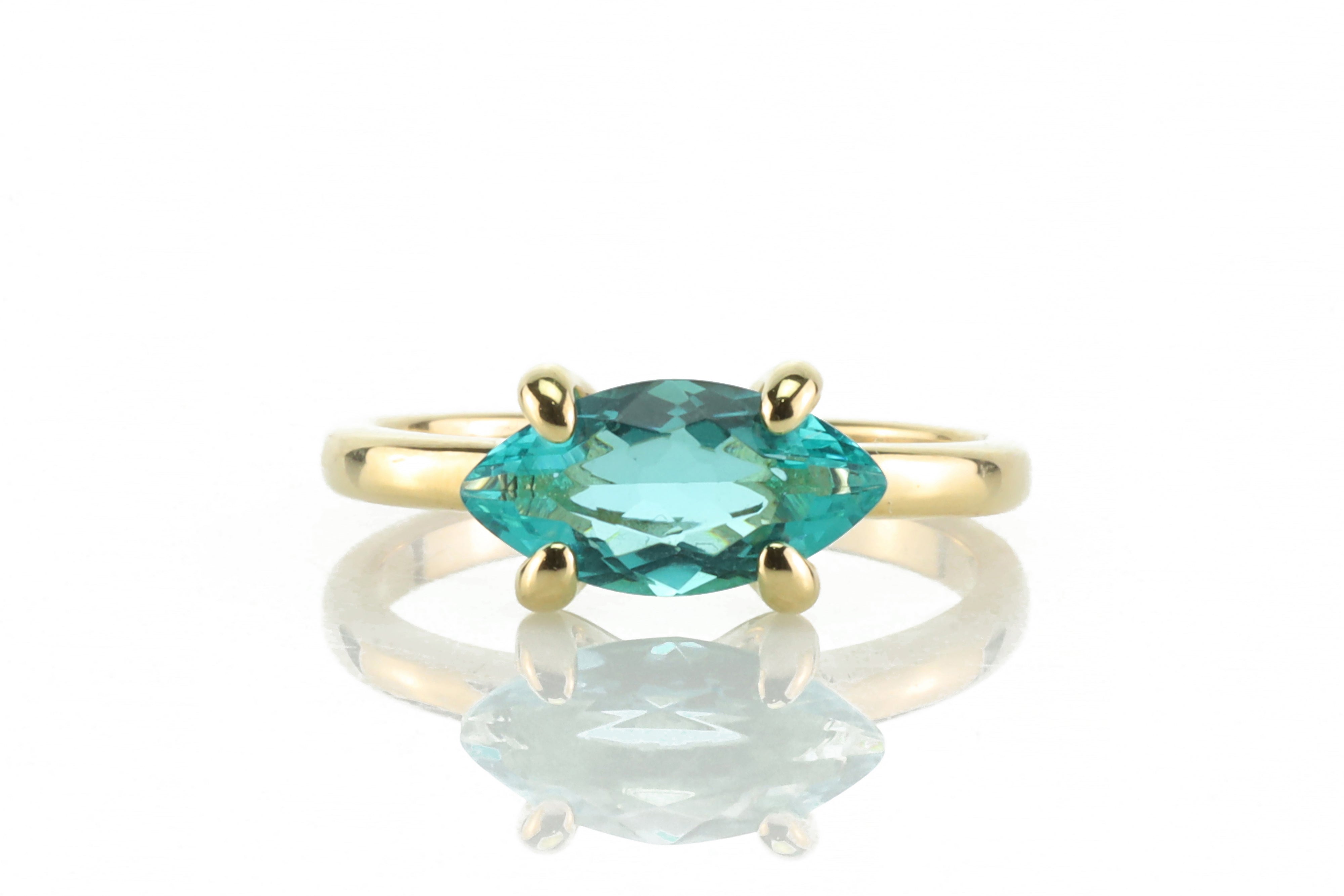 Blue Tourmaline Marquise Cut Ring Rings Anemone Unique