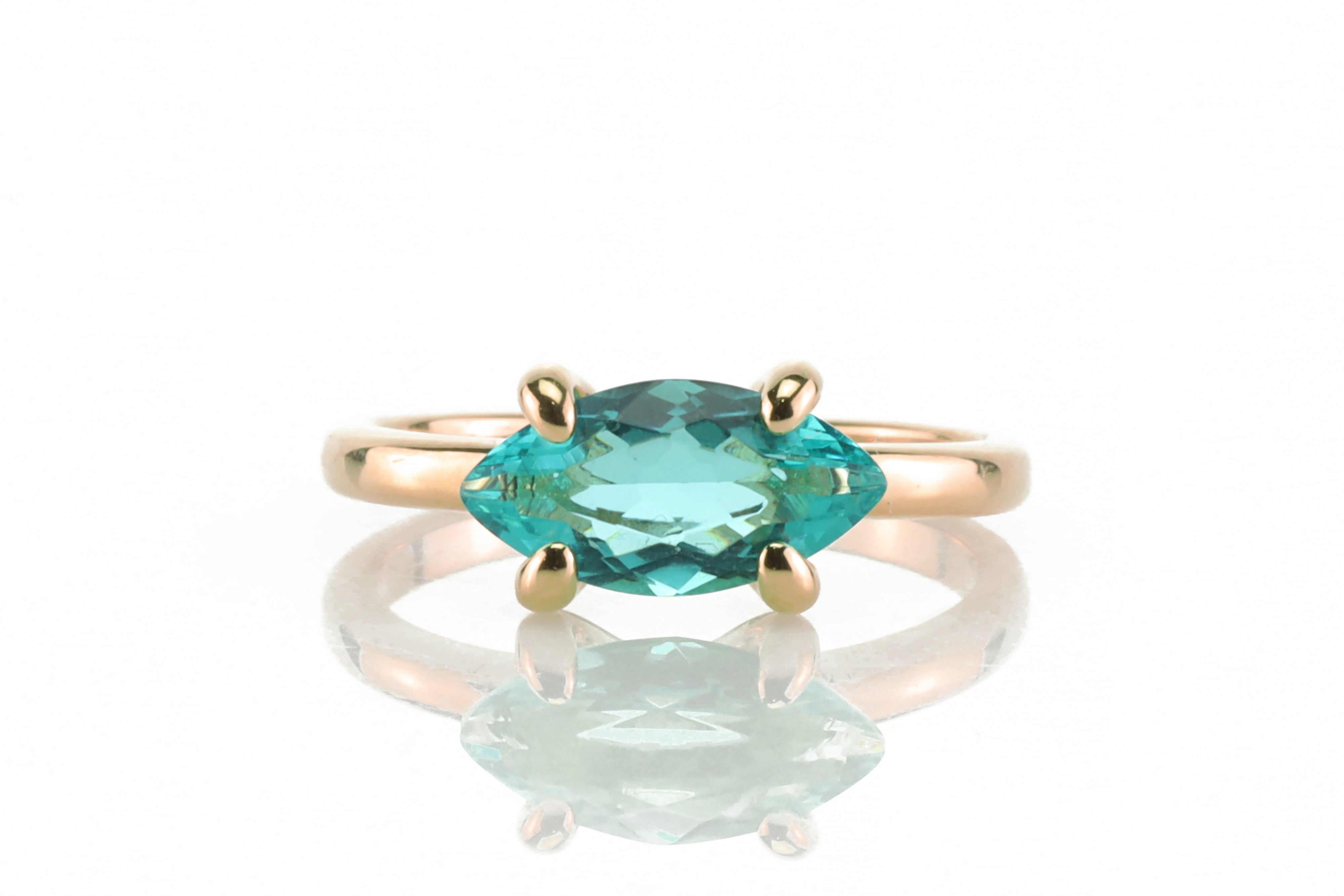 Blue Tourmaline Marquise Cut Ring Rings Anemone Unique