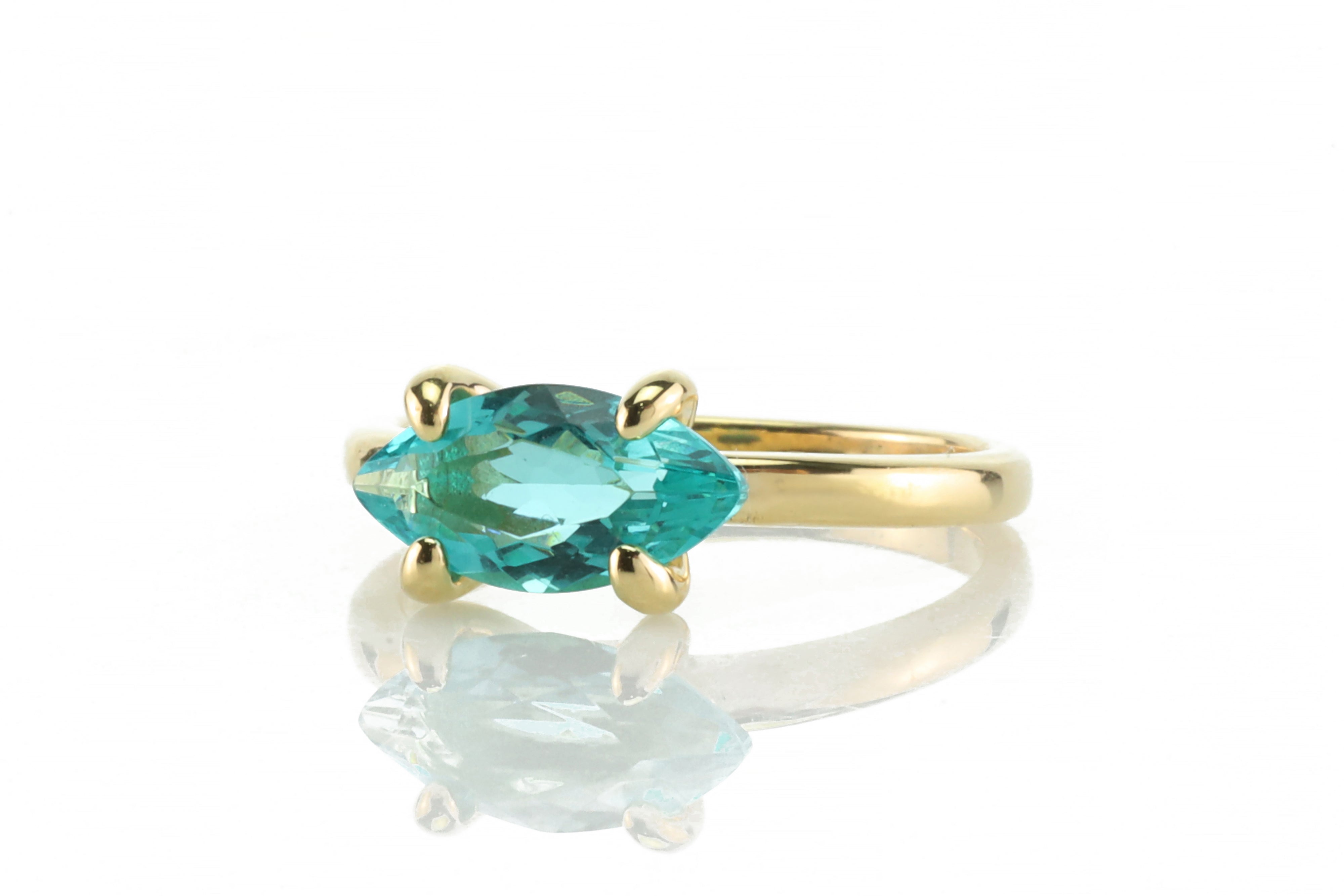 Blue Tourmaline Marquise Cut Ring Rings Anemone Unique