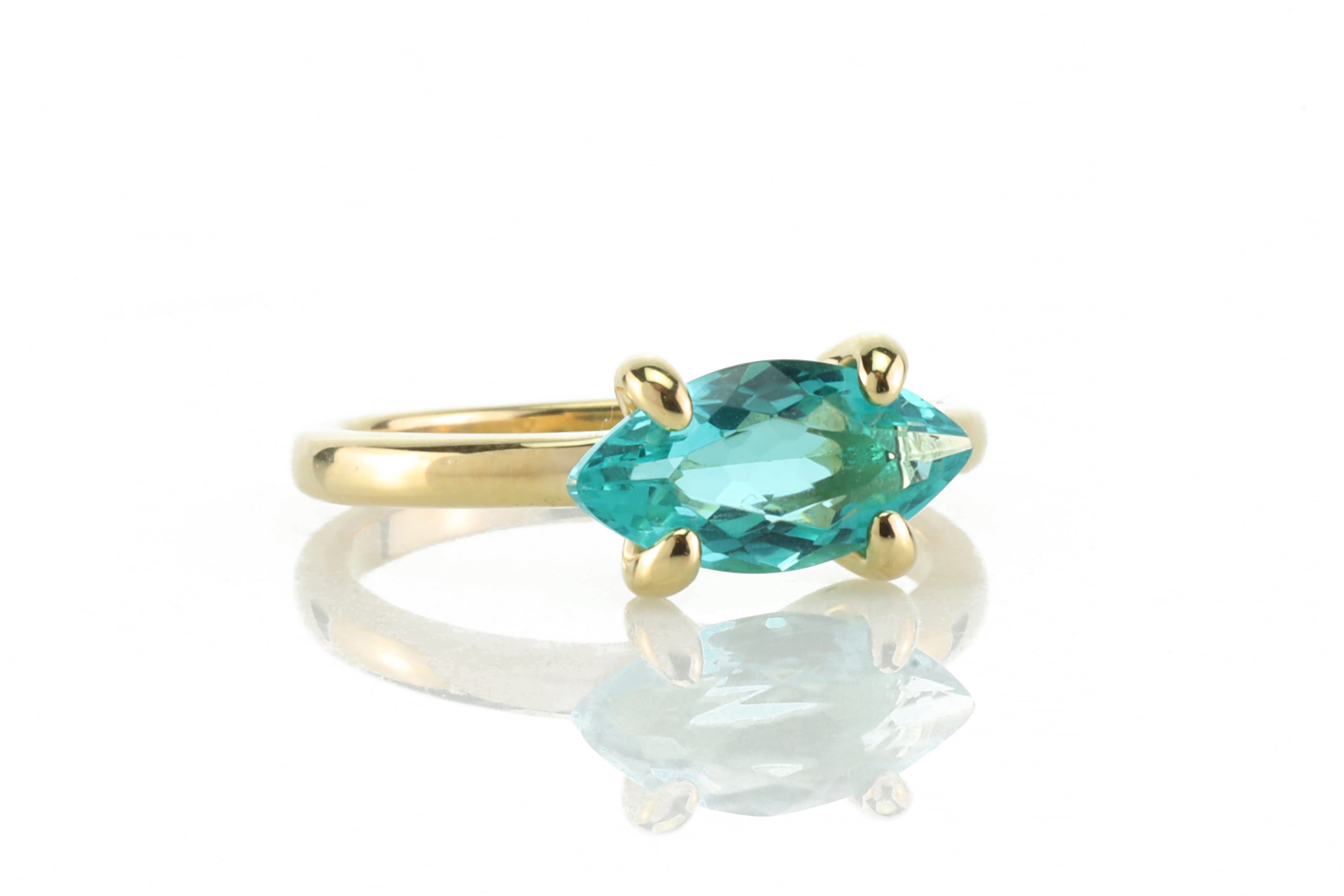 Blue Tourmaline Marquise Cut Ring Rings Anemone Unique