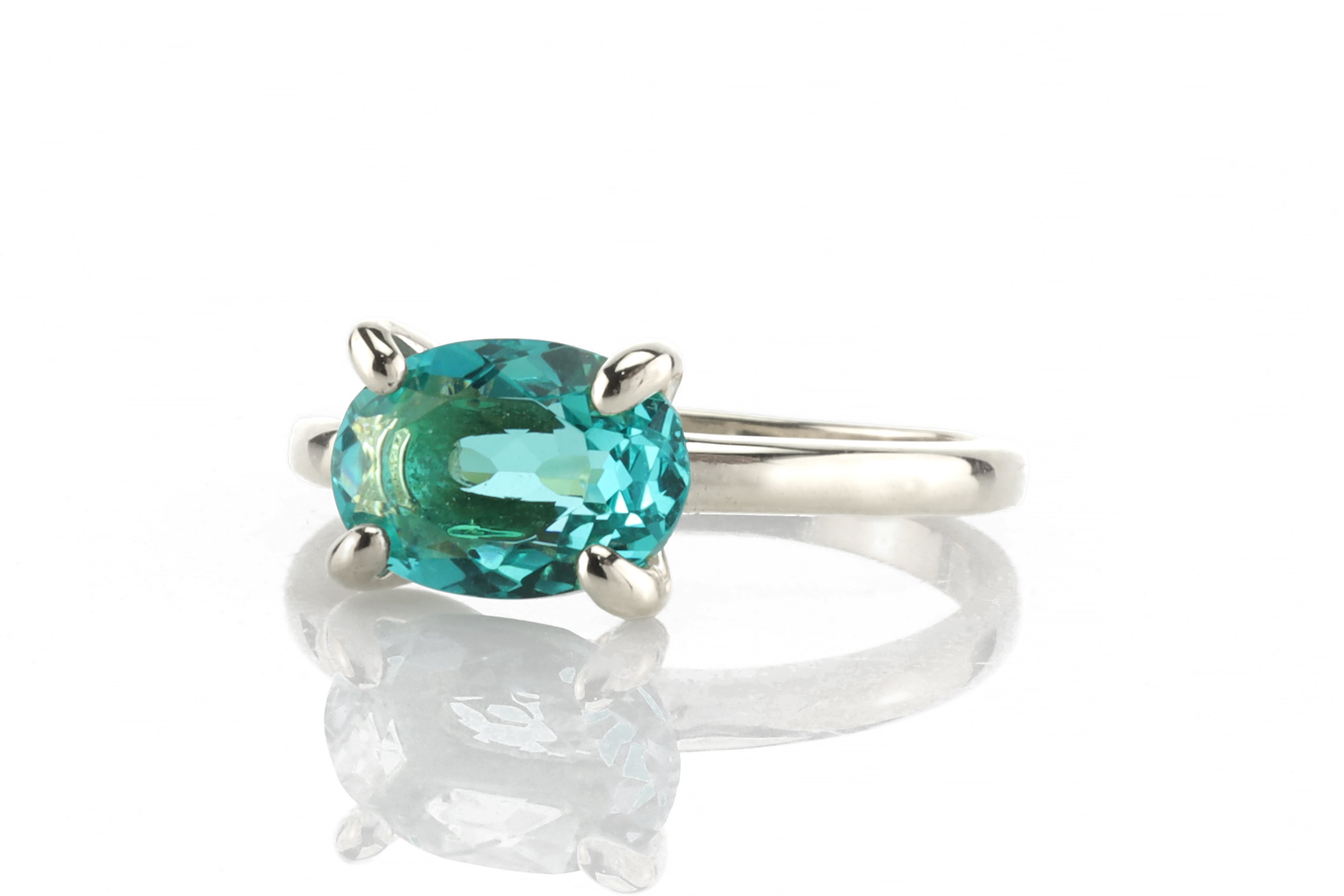 Blue Tourmaline Oval Cut Gold Ring Rings Anemone Unique