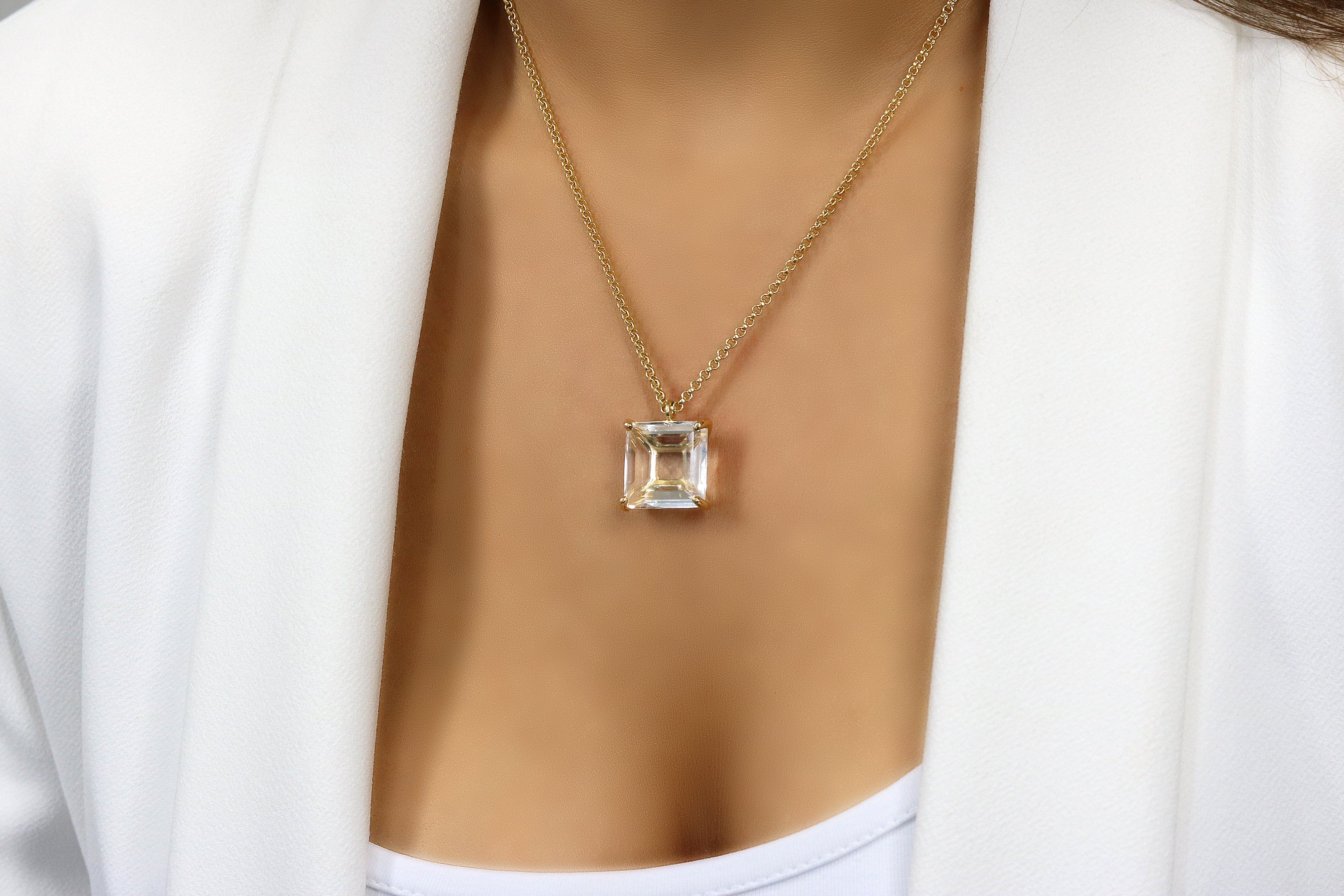 Clear Quartz Necklace in 14k Gold Filled necklaces Anemone Jewelry