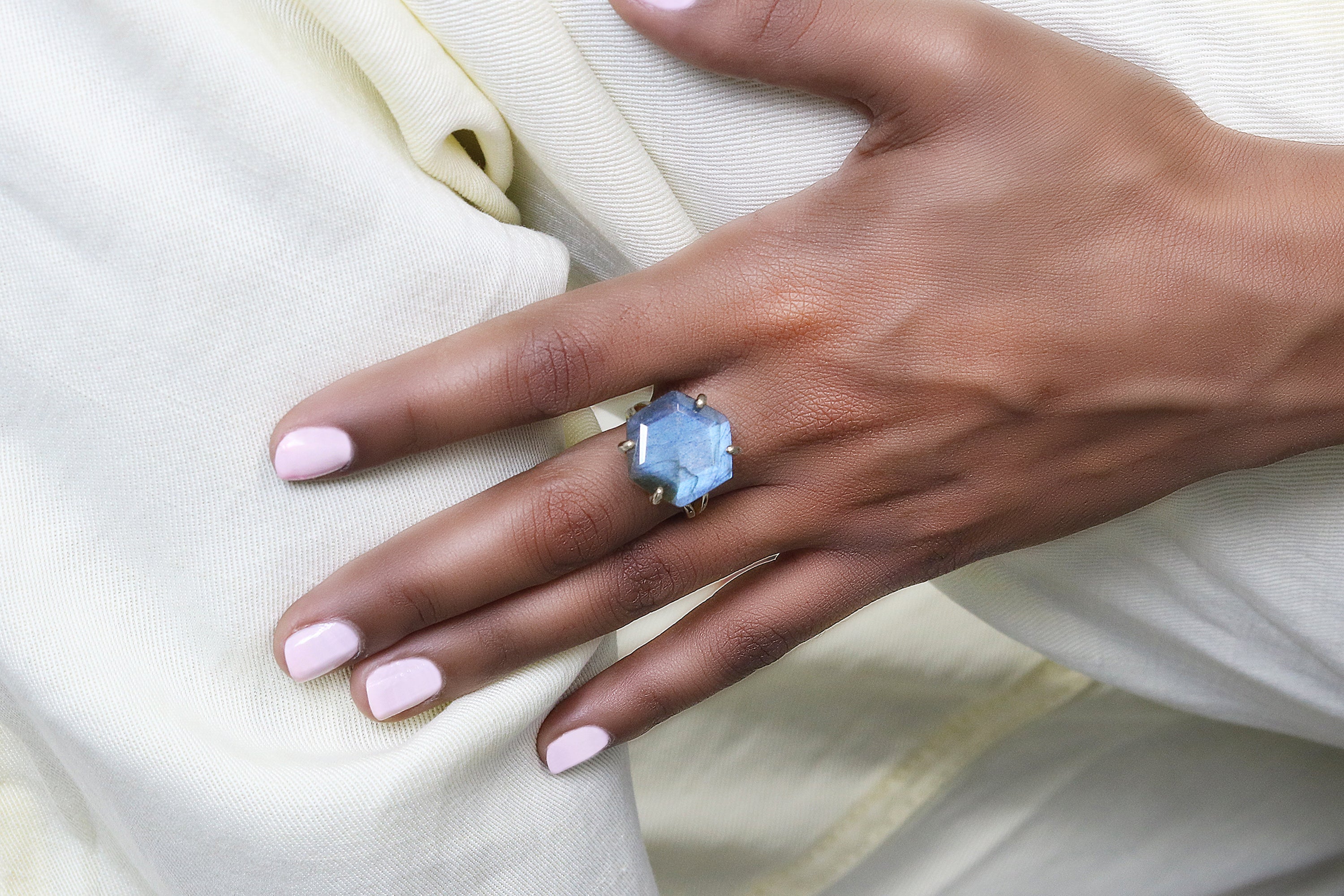 Custom Sterling Silver Labradorite Rings Rings Anemone Jewelry