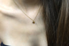 Round Bezel Set Tiger Eye Pendant Necklace in Gold necklaces Anemone Limited
